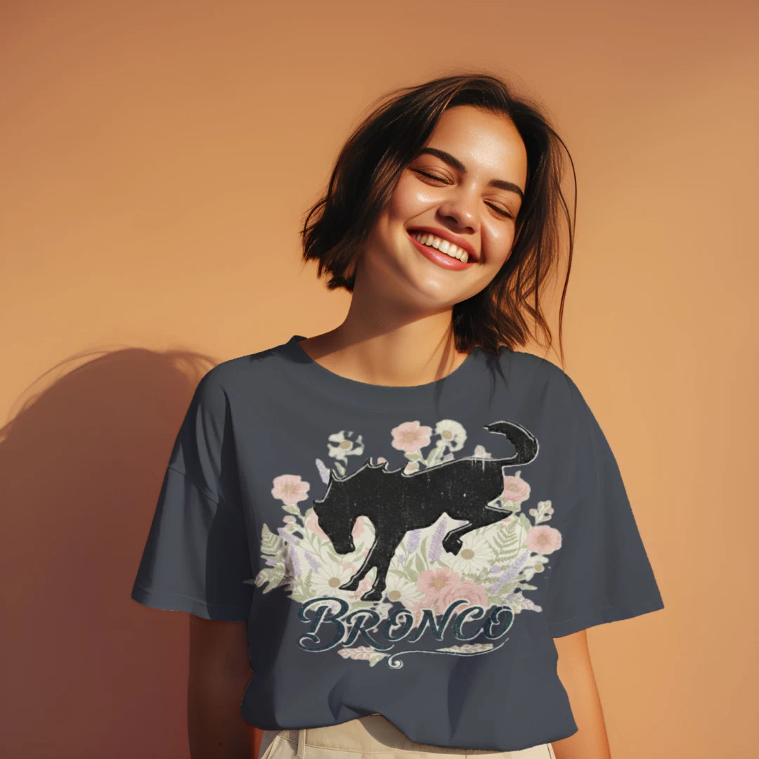 Women’s Wildflower Bronco Crop Tee | Bucking Heritage Edition (Free Spirit Series) T-Shirt