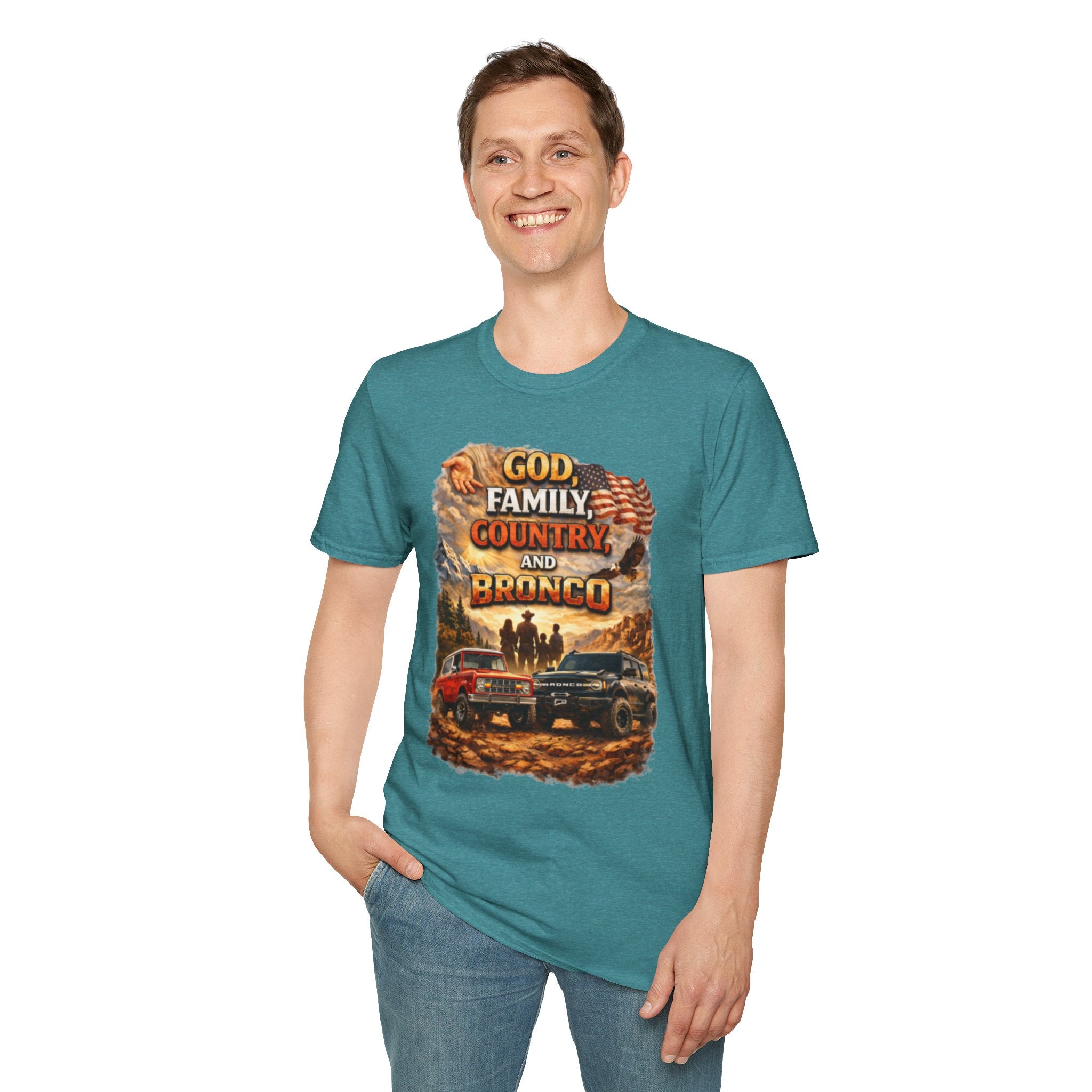 God, Family, Country & Ford Bronco Tee – Bronco Heritage & Adventure Lifestyle Shirt