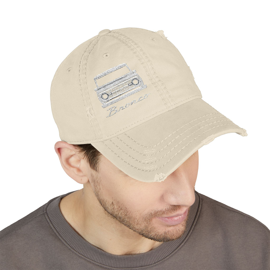 Classic '66 Bronco Silhouette Distressed Dad Hat – Vintage Embroidered Trail Icon