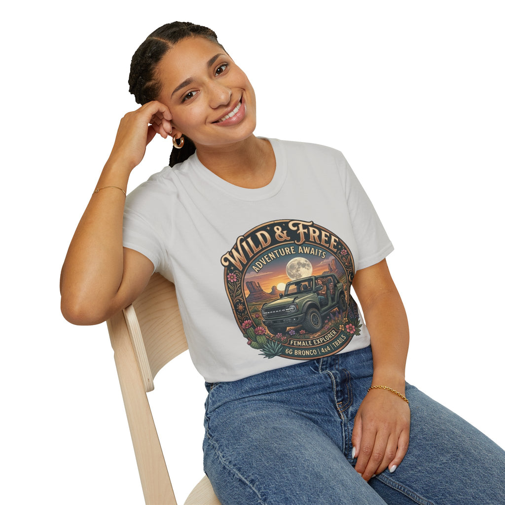 Wild & Free Bronco Tee – Female Explorer 6G Off-Road Adventure Shirt