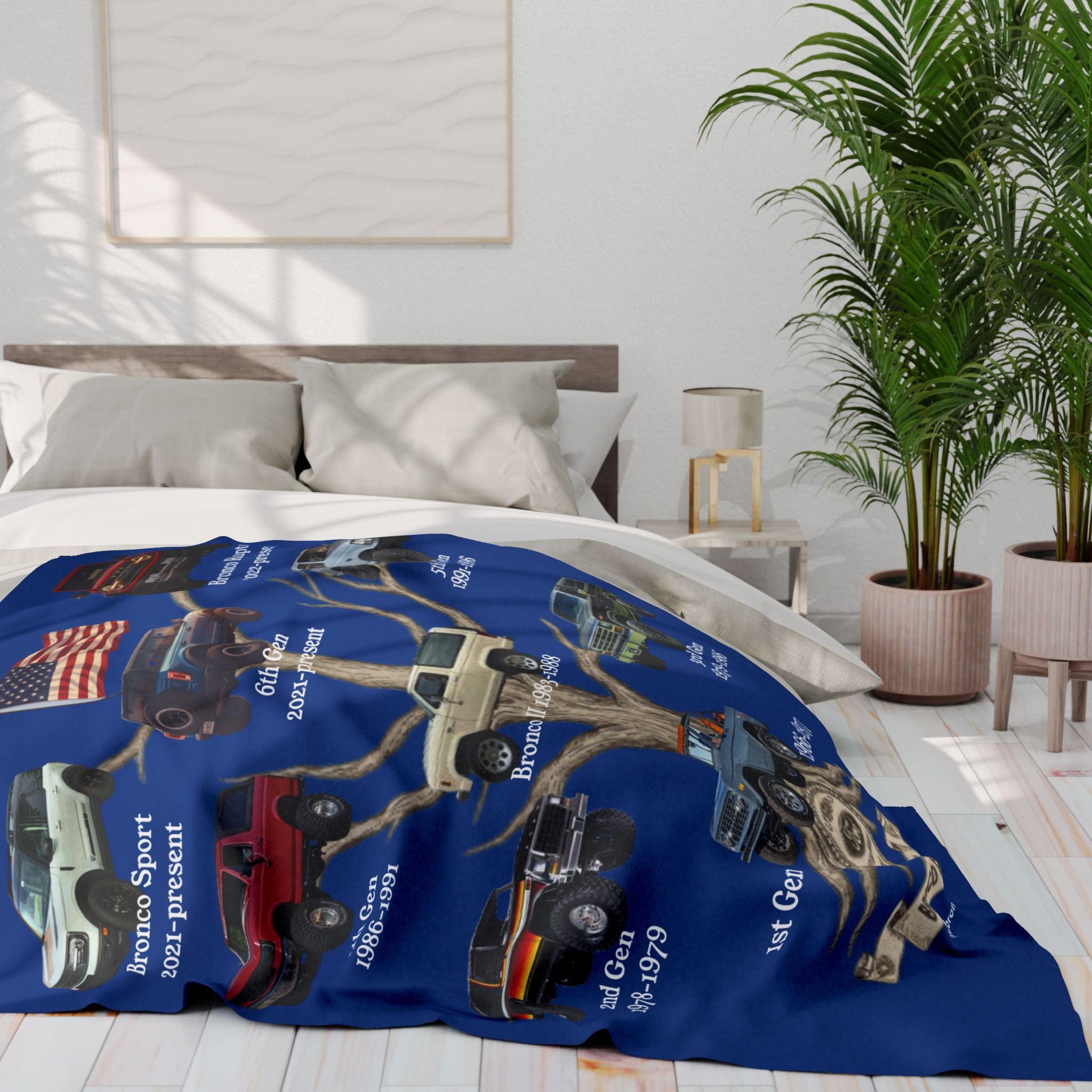 Bronco Generations Fleece Blanket – Ford Bronco Family Tree