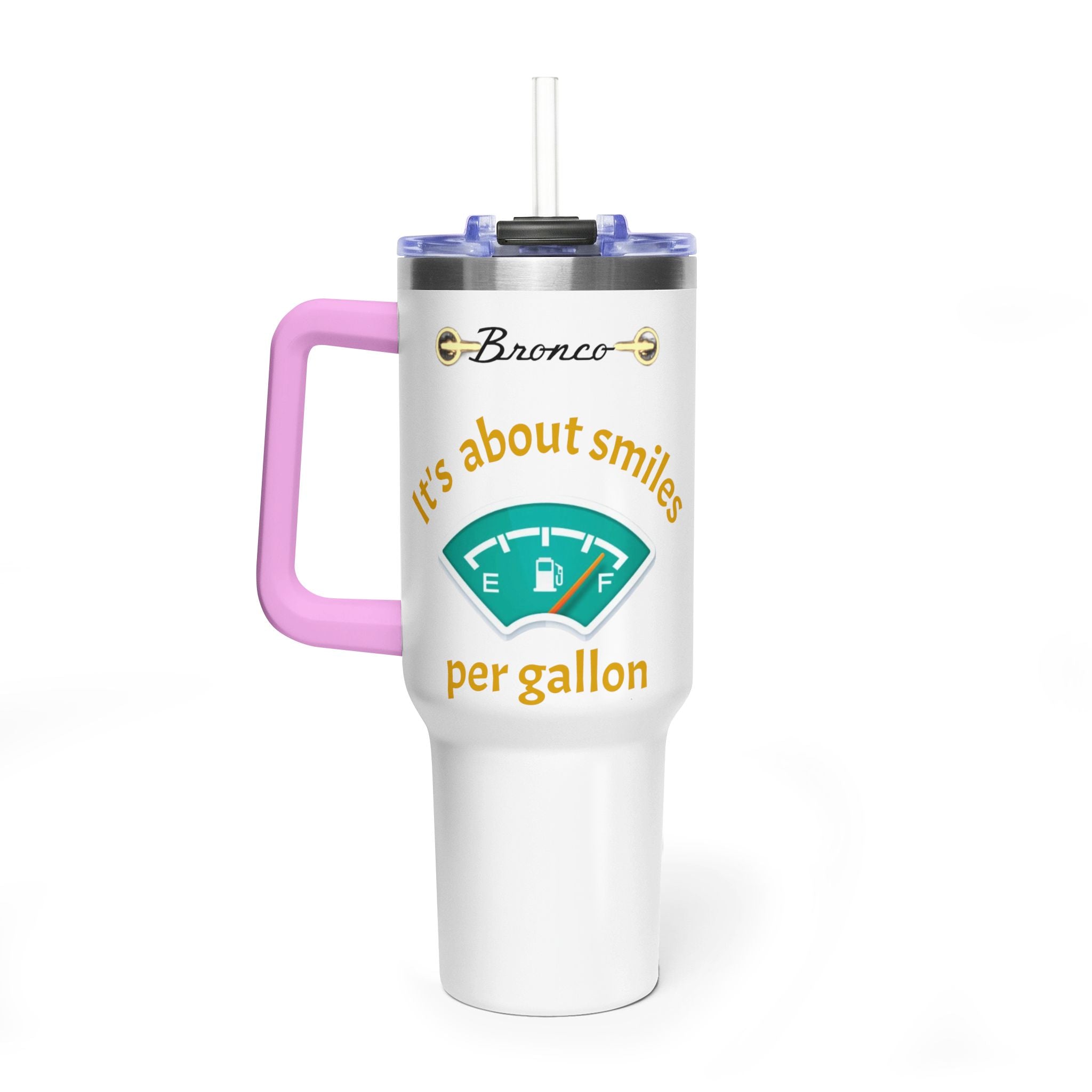 Smiles Per Gallon 40oz Vacuum Insulated Tumbler | Bronco Lifestyle Adventure Travel Mug