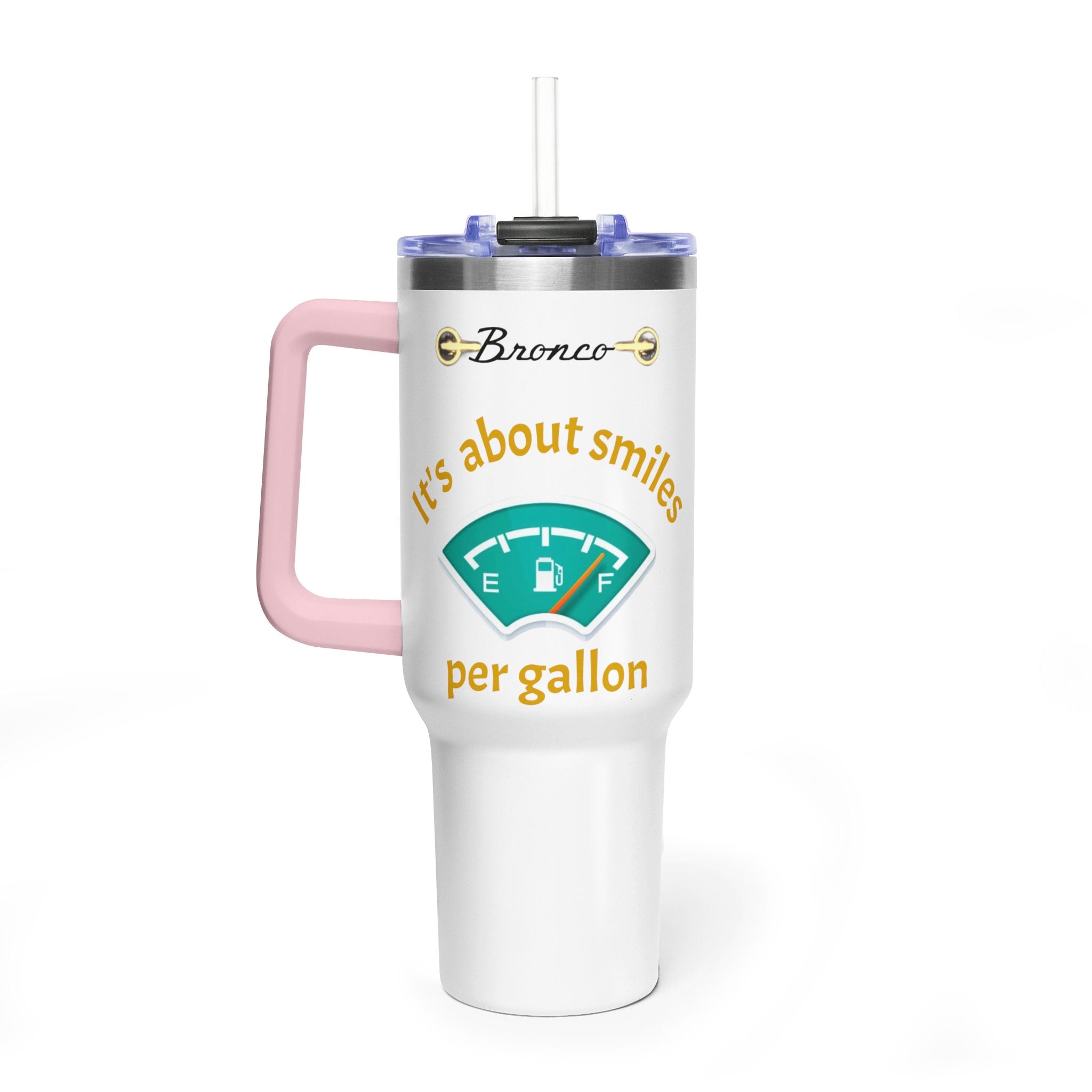 Smiles Per Gallon 40oz Vacuum Insulated Tumbler | Bronco Lifestyle Adventure Travel Mug