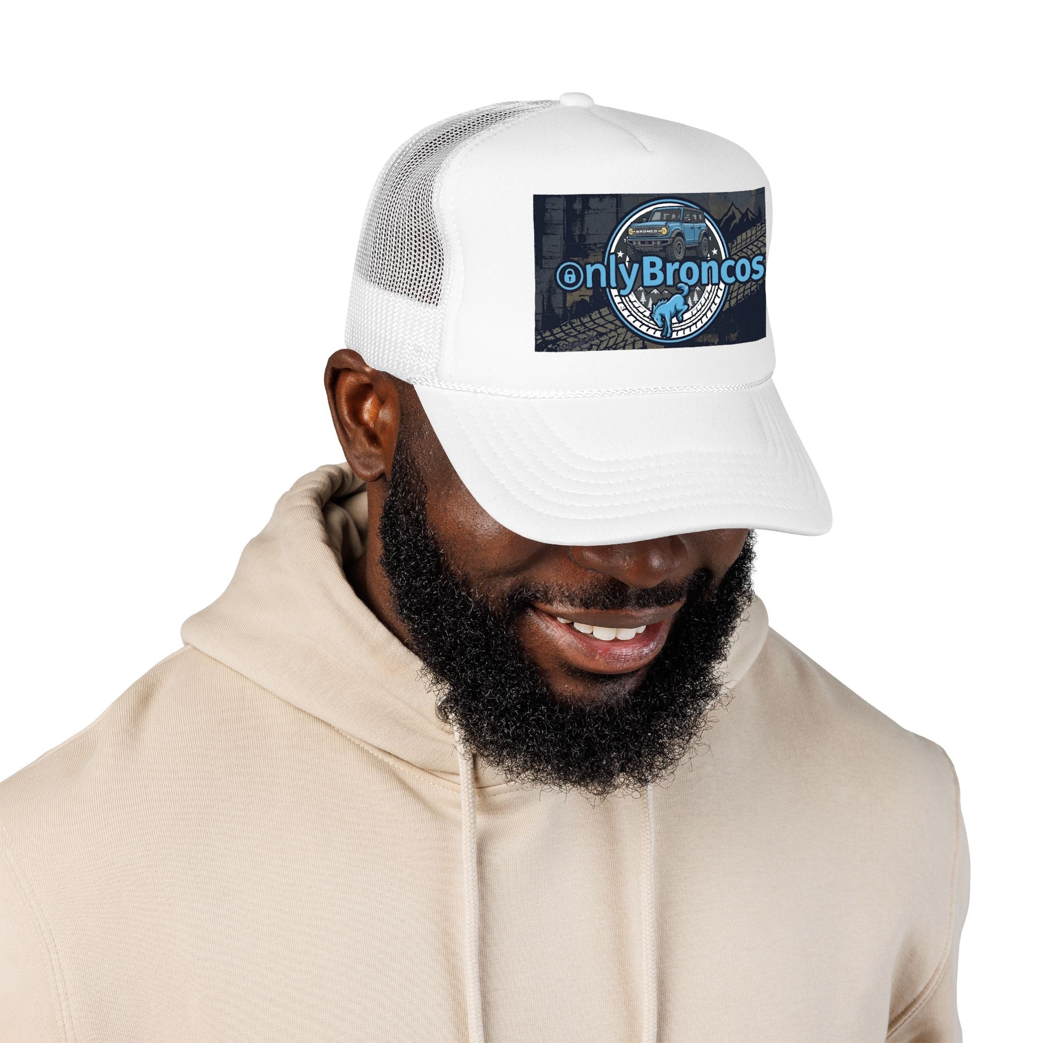 Only Broncos Foam Trucker Hat – 6G Bronco & Bucking Bronco Logo Retro Off-Road Cap