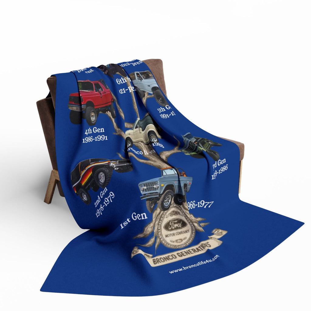Bronco Generations Fleece Blanket – Ford Bronco Family Tree