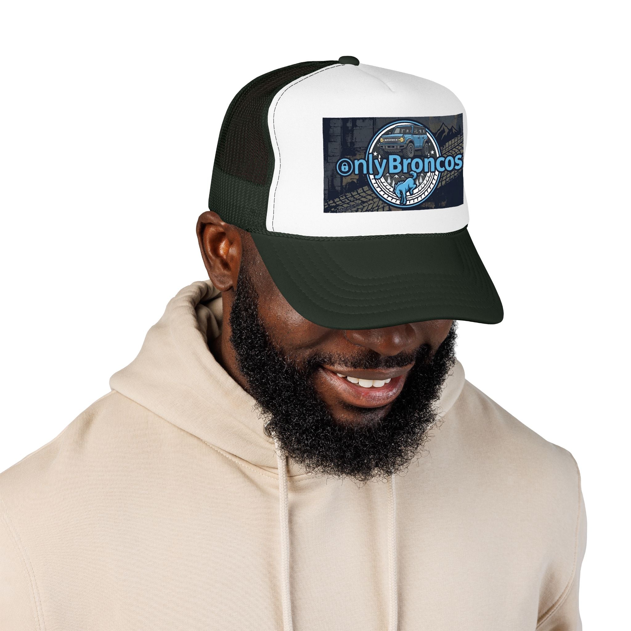 Only Broncos Foam Trucker Hat – 6G Bronco & Bucking Bronco Logo Retro Off-Road Cap