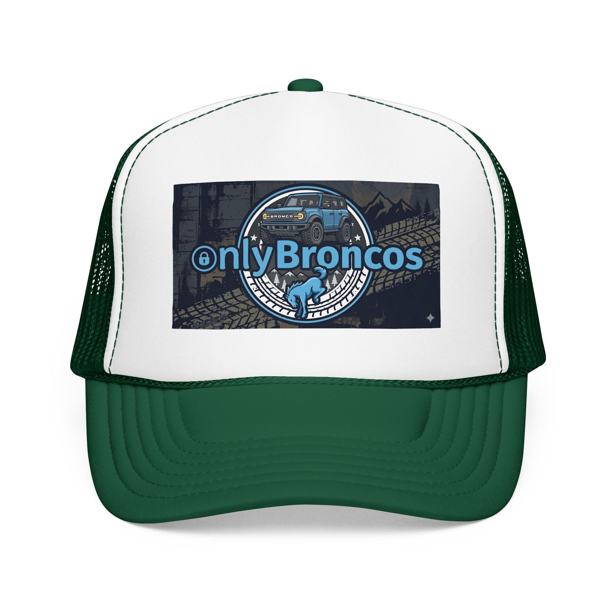 Only Broncos Foam Trucker Hat – 6G Bronco & Bucking Bronco Logo Retro Off-Road Cap