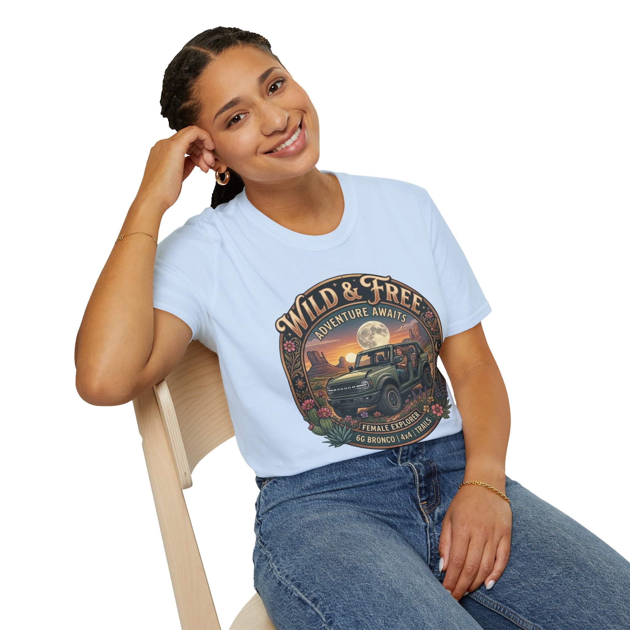 Wild & Free Bronco Tee – Female Explorer 6G Off-Road Adventure Shirt