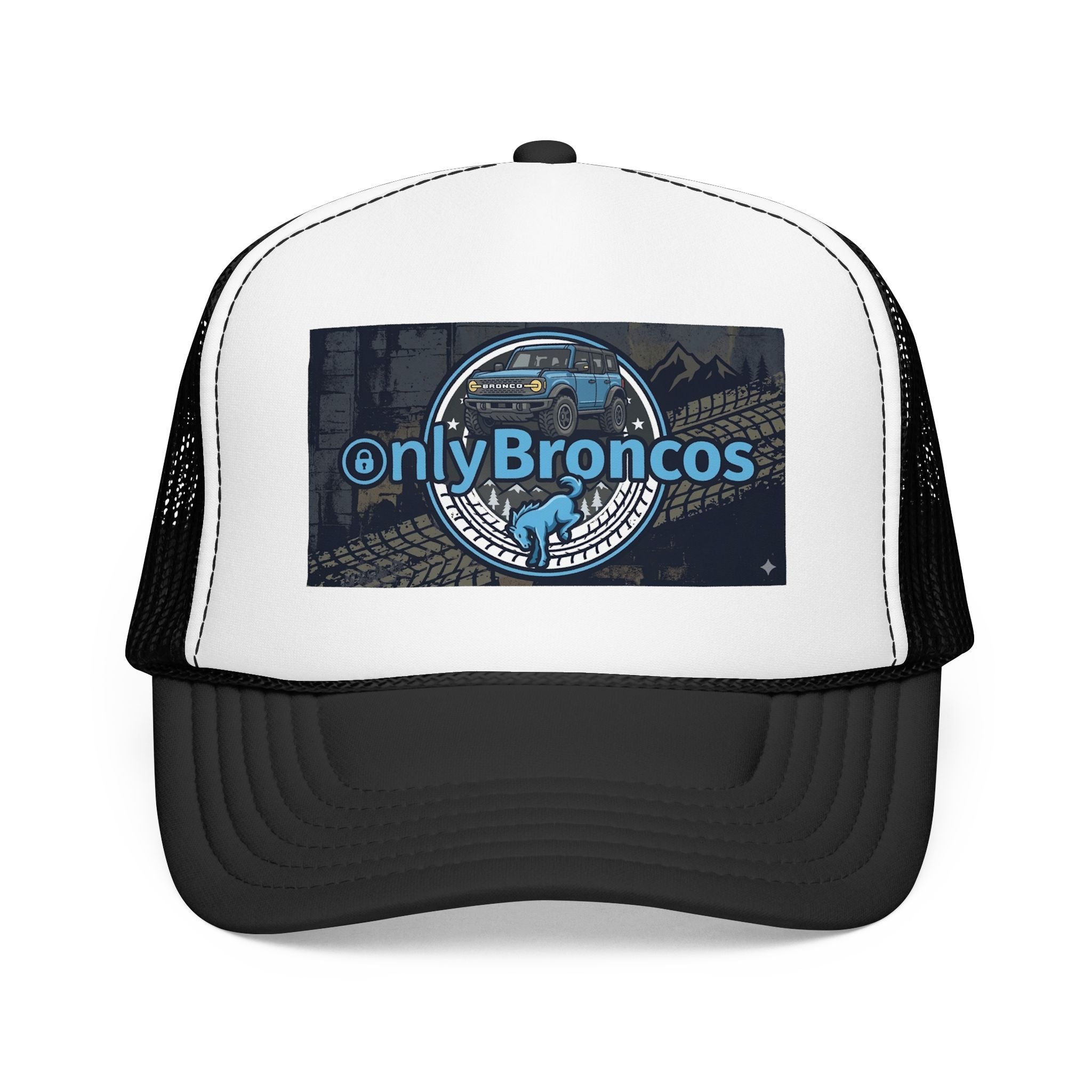 Only Broncos Foam Trucker Hat – 6G Bronco & Bucking Bronco Logo Retro Off-Road Cap