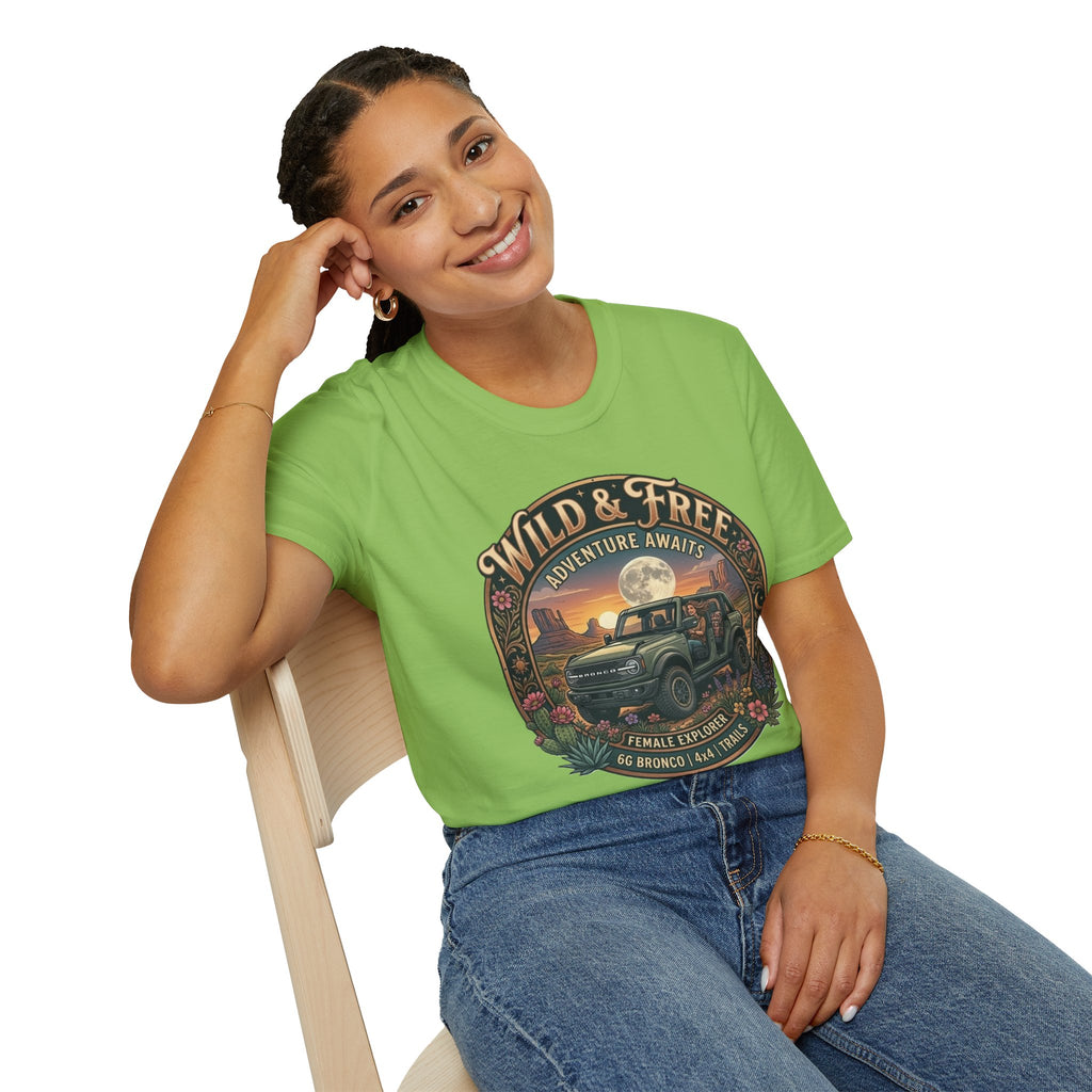 Wild & Free Bronco Tee – Female Explorer 6G Off-Road Adventure Shirt