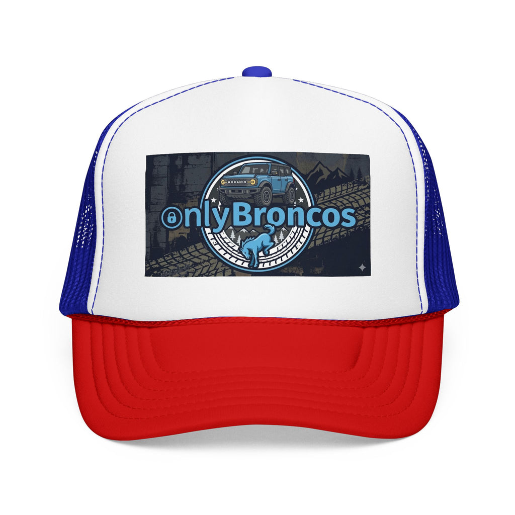 Only Broncos Foam Trucker Hat – 6G Bronco & Bucking Bronco Logo Retro Off-Road Cap