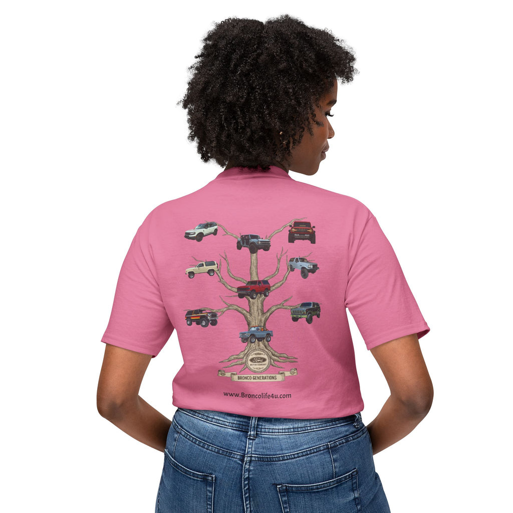 Bronco Family Tree Tee — Six Generations of Grit, Gas & Glory