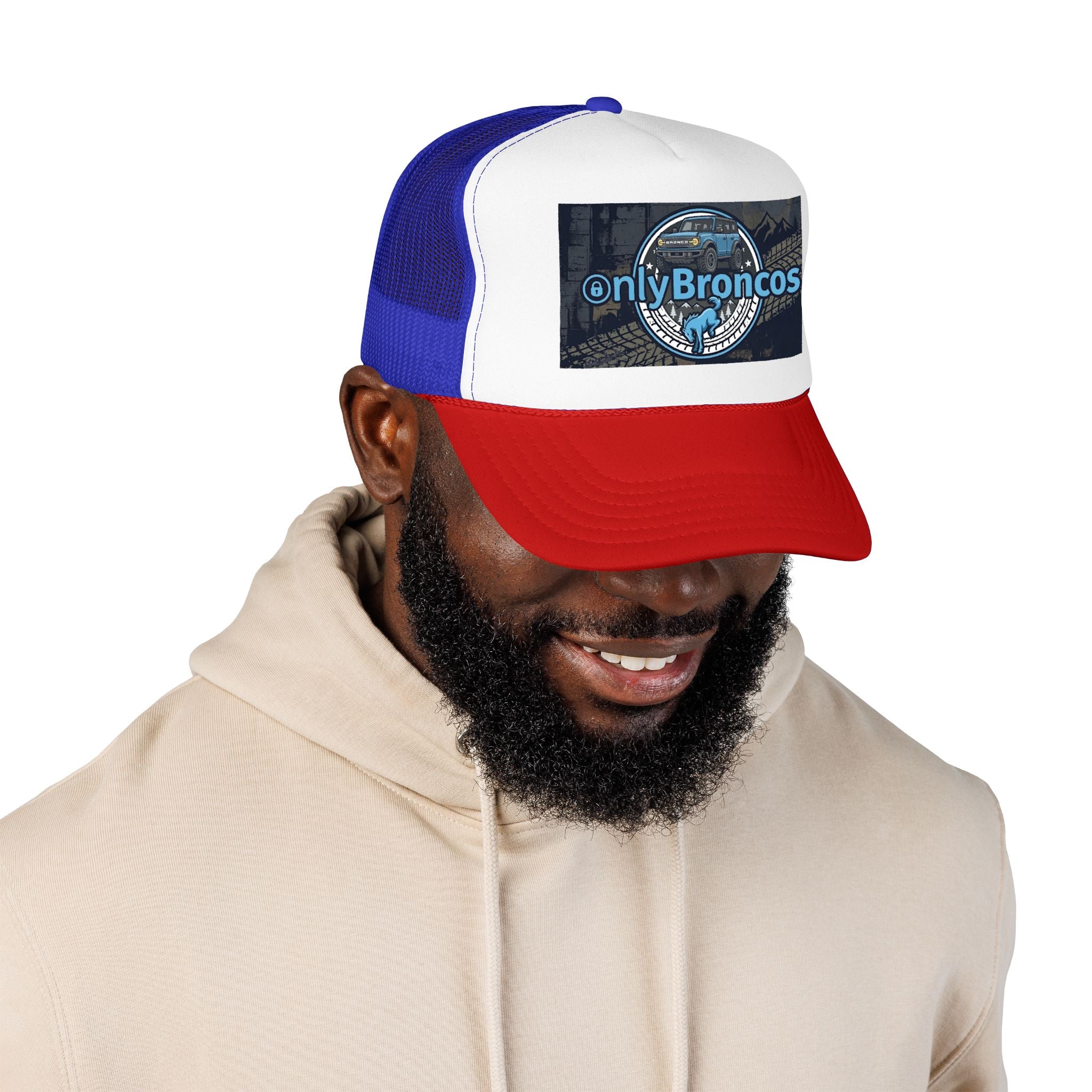 Only Broncos Foam Trucker Hat – 6G Bronco & Bucking Bronco Logo Retro Off-Road Cap