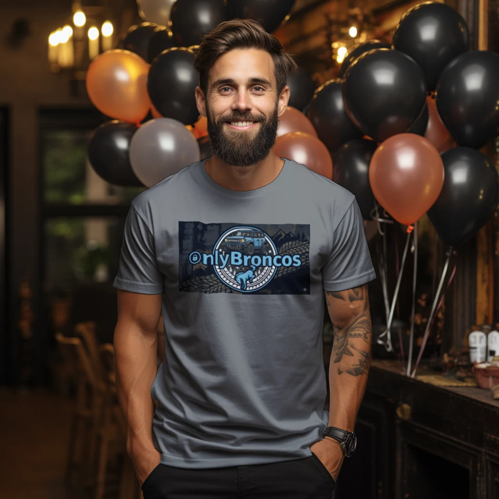 “Only Broncos” Performance Tee – No Subscriptions, Just Trails wicking tee