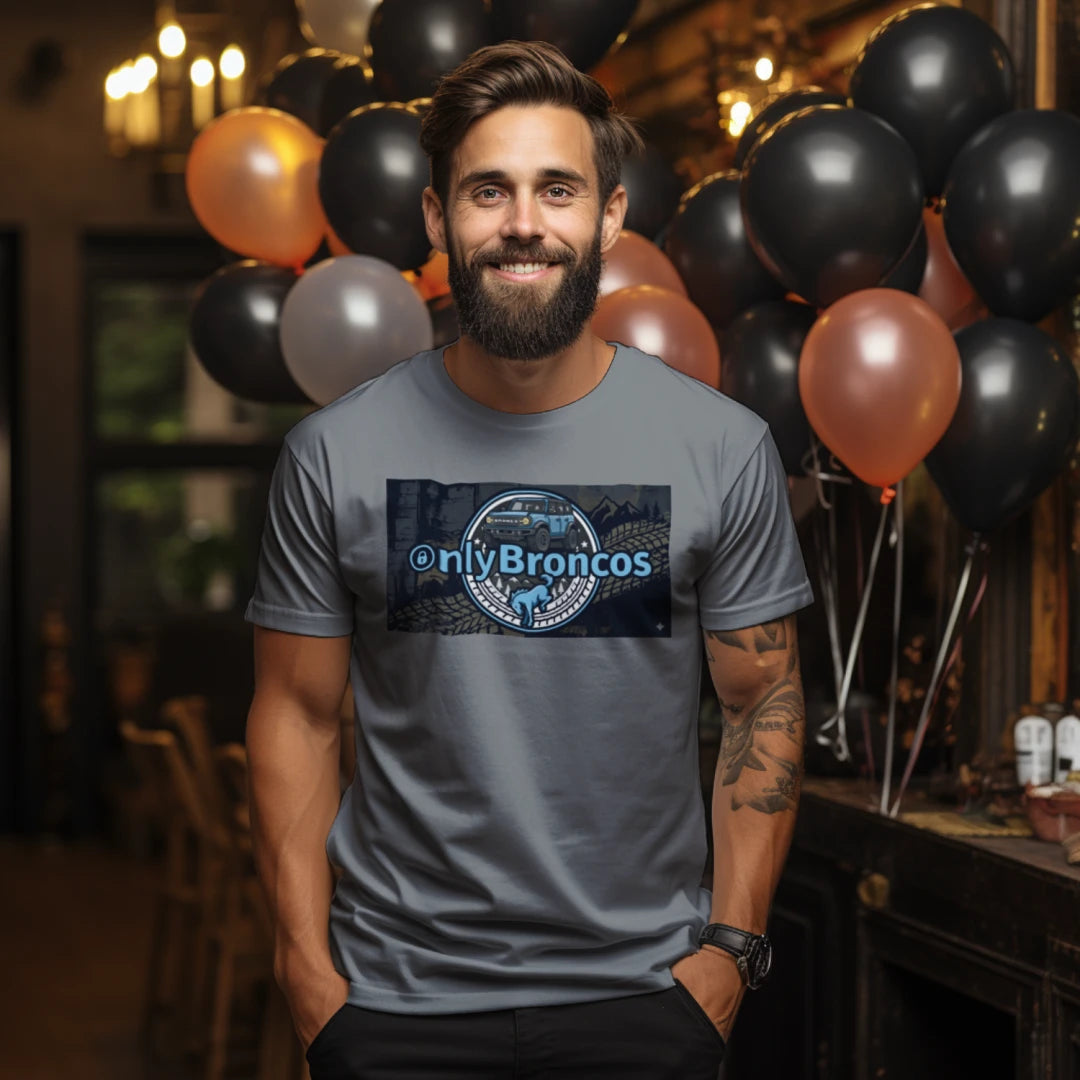 “Only Broncos” Performance Tee – No Subscriptions, Just Trails wicking tee