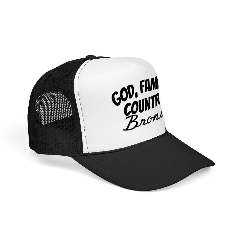God. Family. Country. Bronco. Trucker Hat – Built Wild, Built With Values