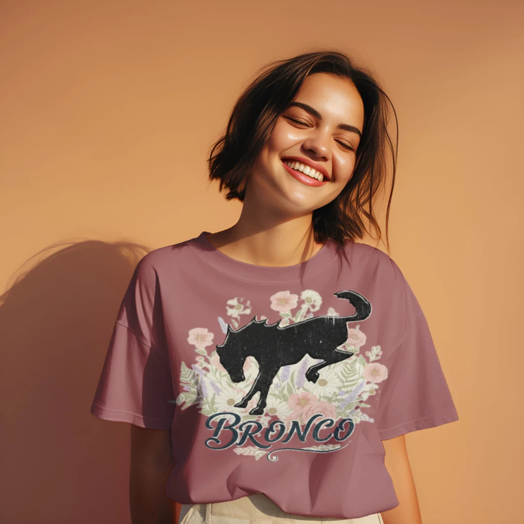 Women’s Wildflower Bronco Crop Tee | Bucking Heritage Edition (Free Spirit Series) T-Shirt