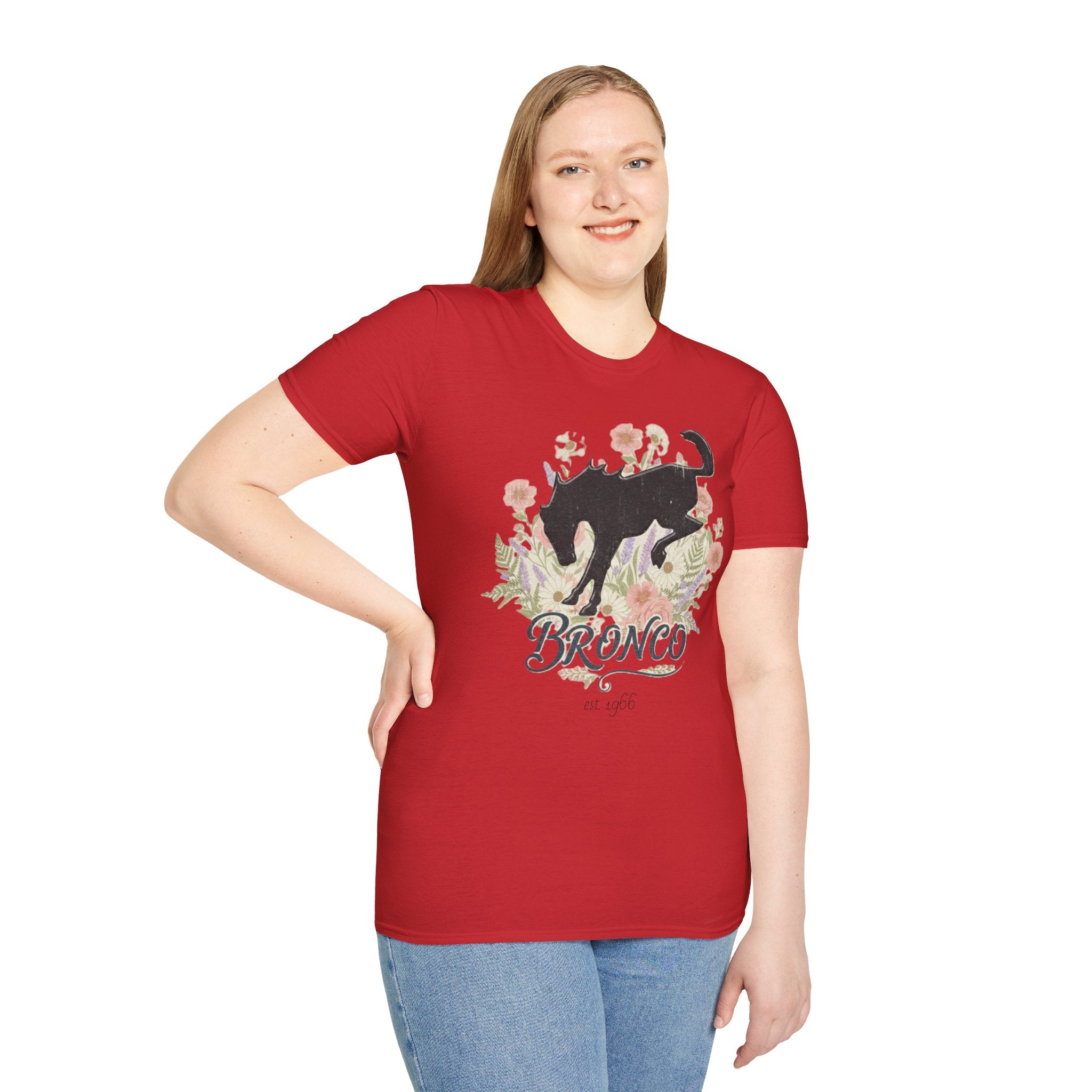 Bronco Floral T-Shirt – Bucking Horse Meets Wildflower | Rugged & Refined Graphic Tee