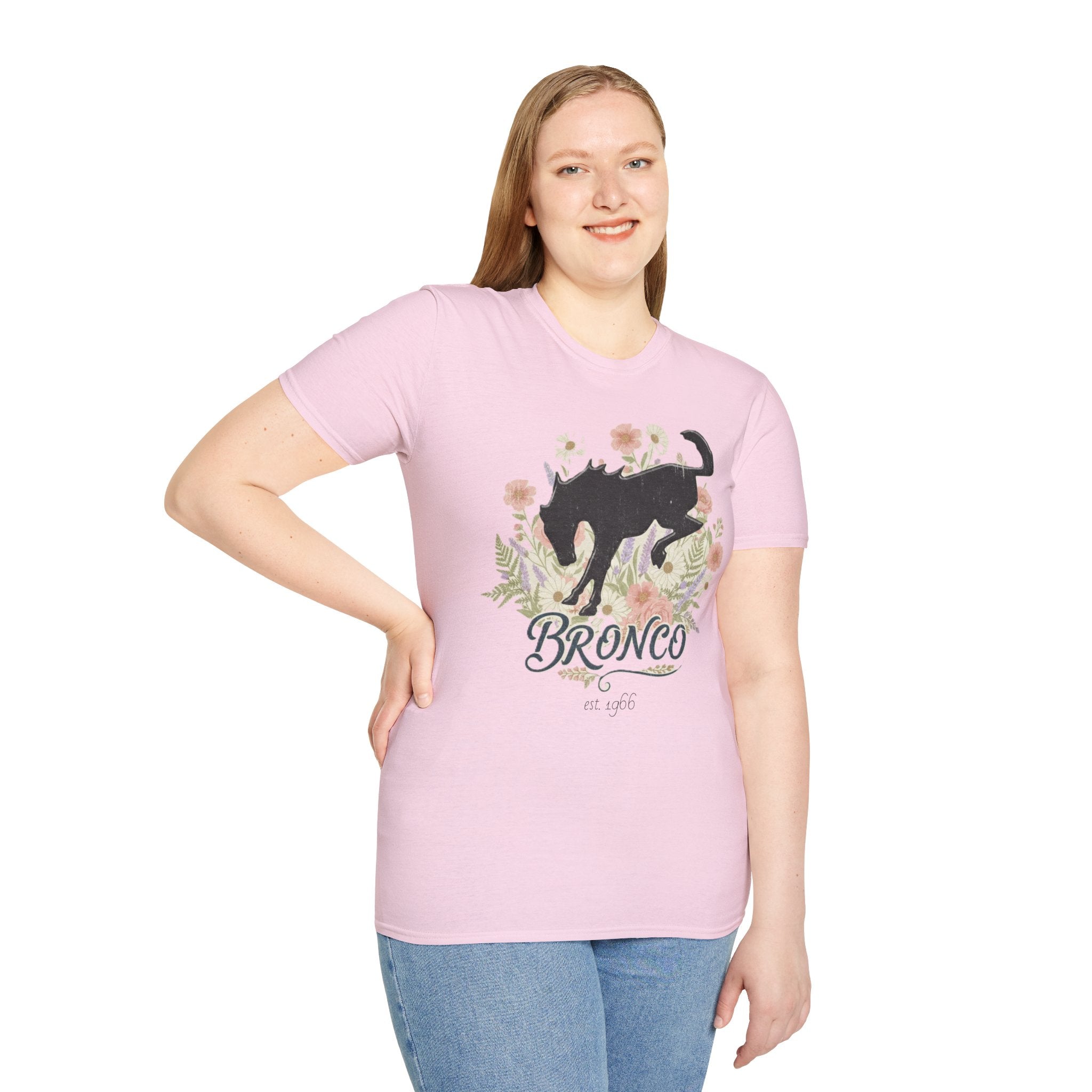 Bronco Floral T-Shirt – Bucking Horse Meets Wildflower | Rugged & Refined Graphic Tee