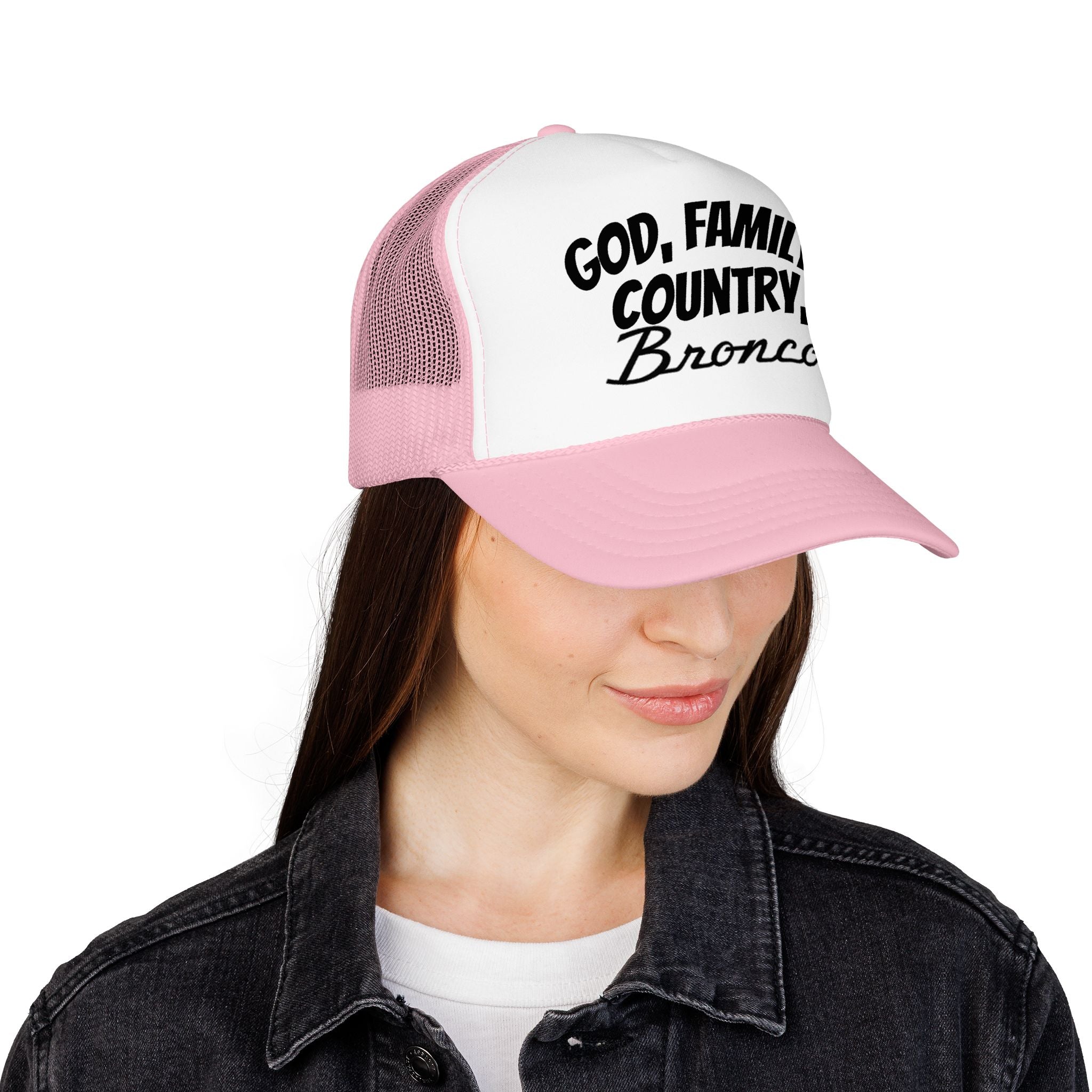 God. Family. Country. Bronco. Trucker Hat – Built Wild, Built With Values