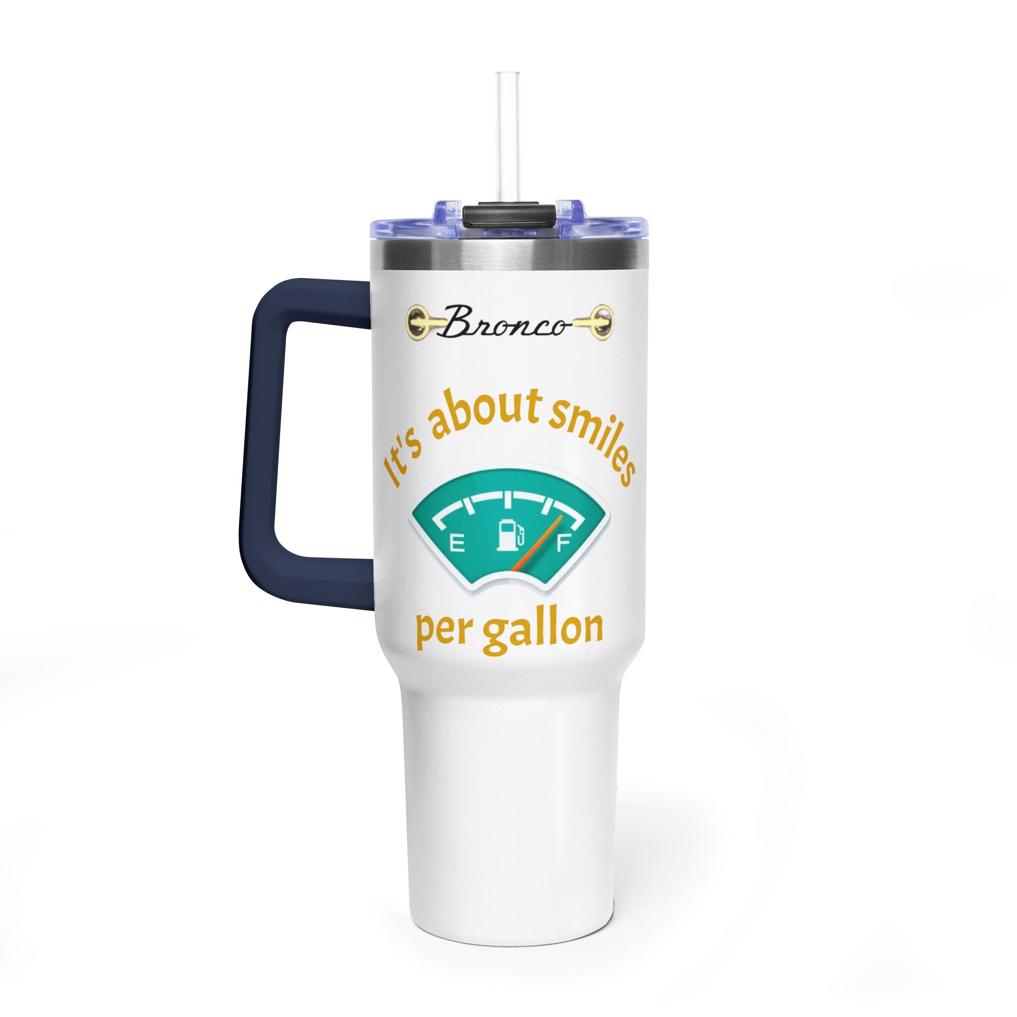 Smiles Per Gallon 40oz Vacuum Insulated Tumbler | Bronco Lifestyle Adventure Travel Mug