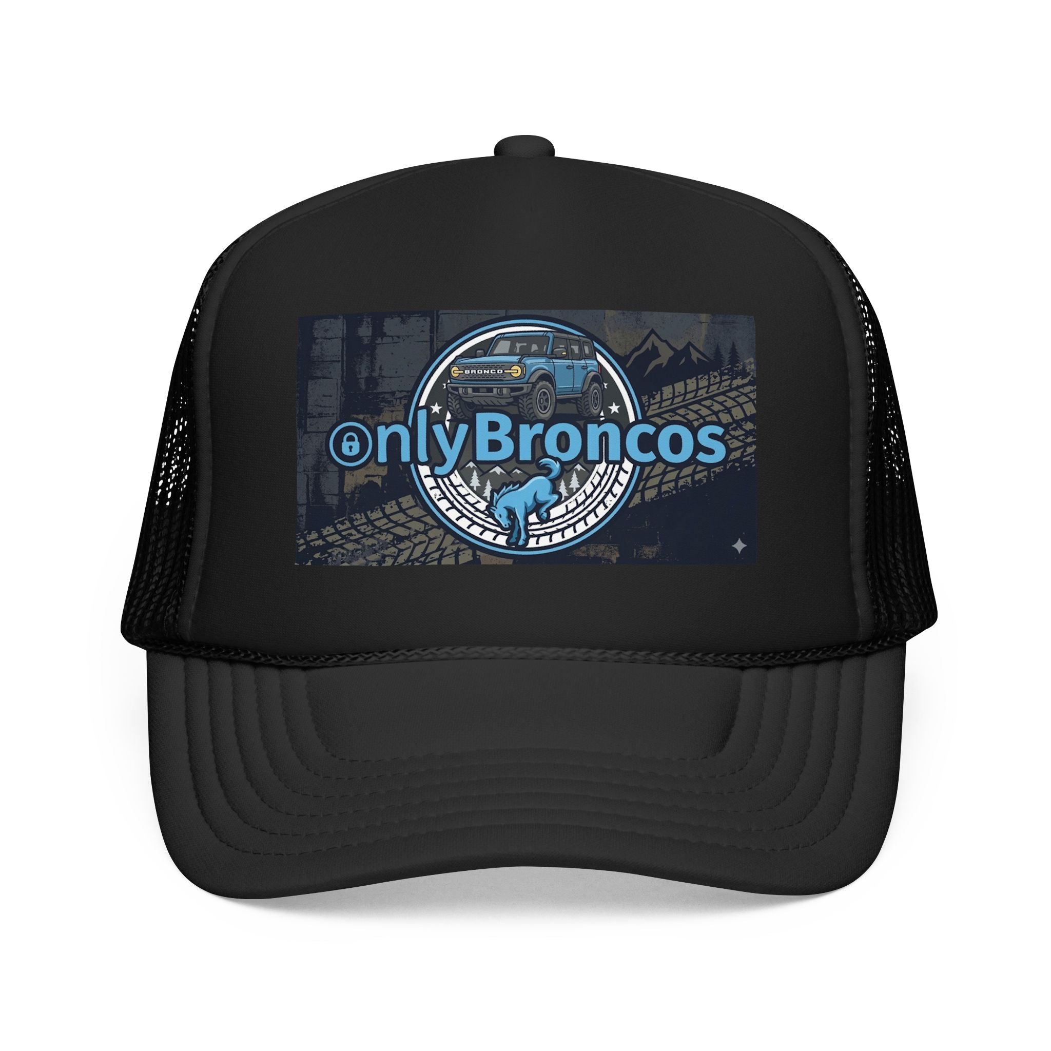 Only Broncos Foam Trucker Hat – 6G Bronco & Bucking Bronco Logo Retro Off-Road Cap