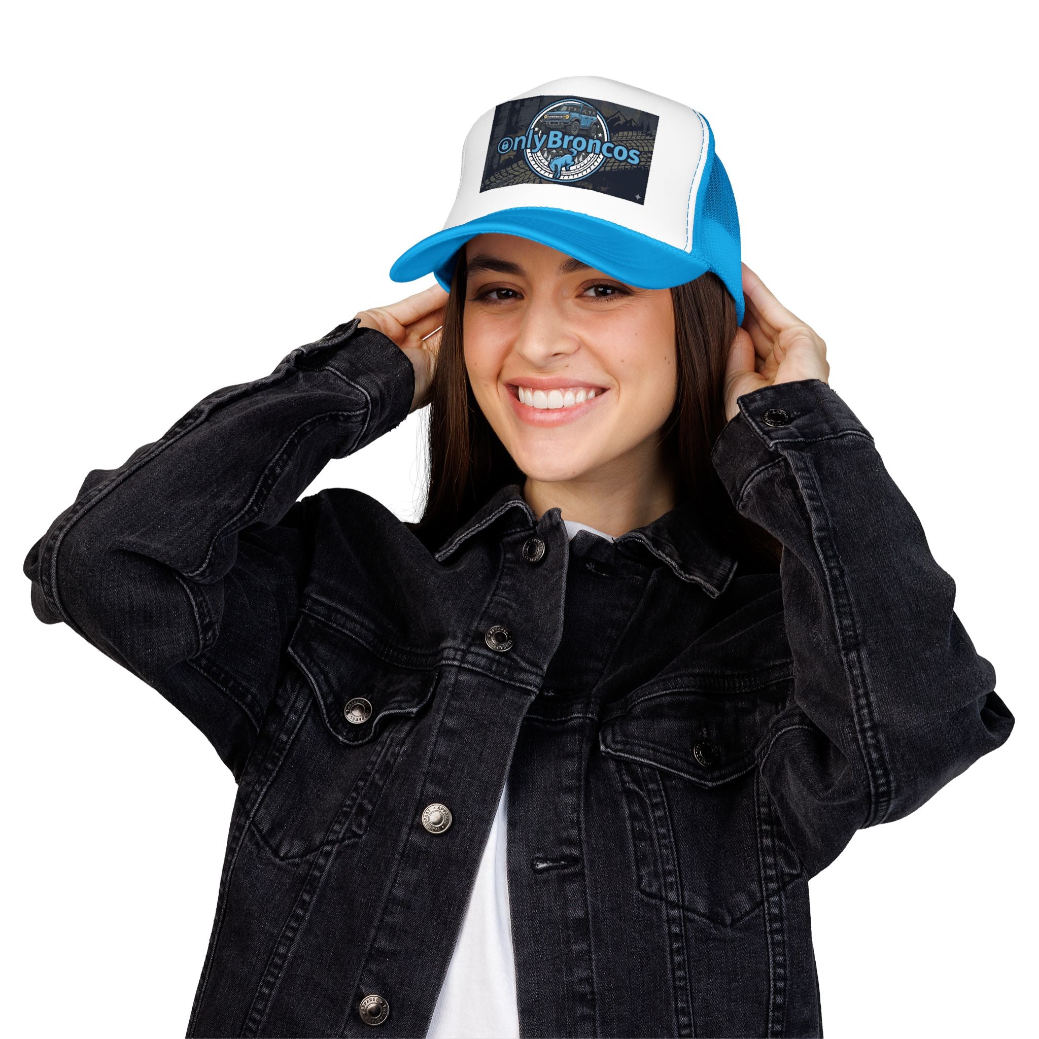 Only Broncos Foam Trucker Hat – 6G Bronco & Bucking Bronco Logo Retro Off-Road Cap