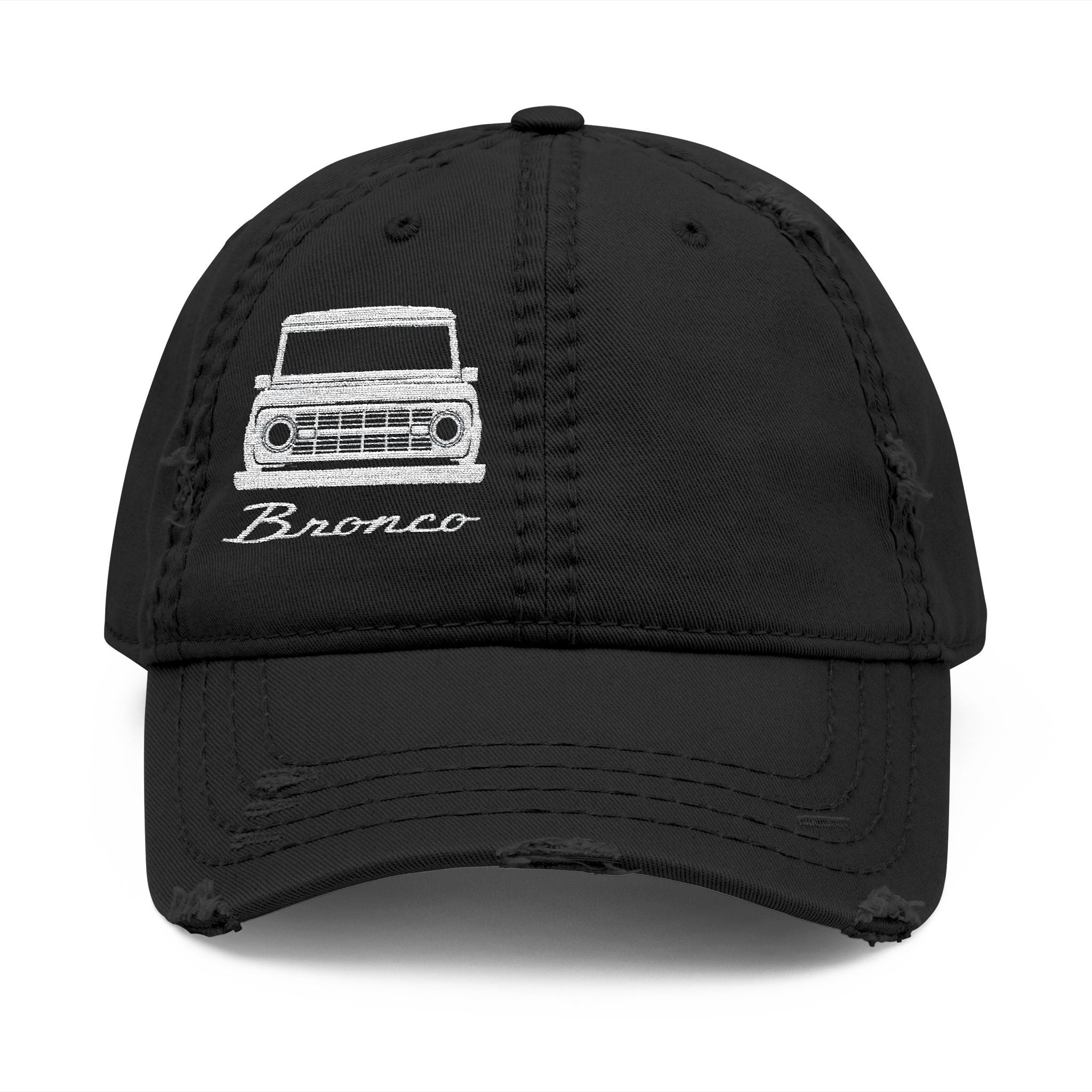 Classic '66 Bronco Silhouette Distressed Dad Hat – Vintage Embroidered Trail Icon
