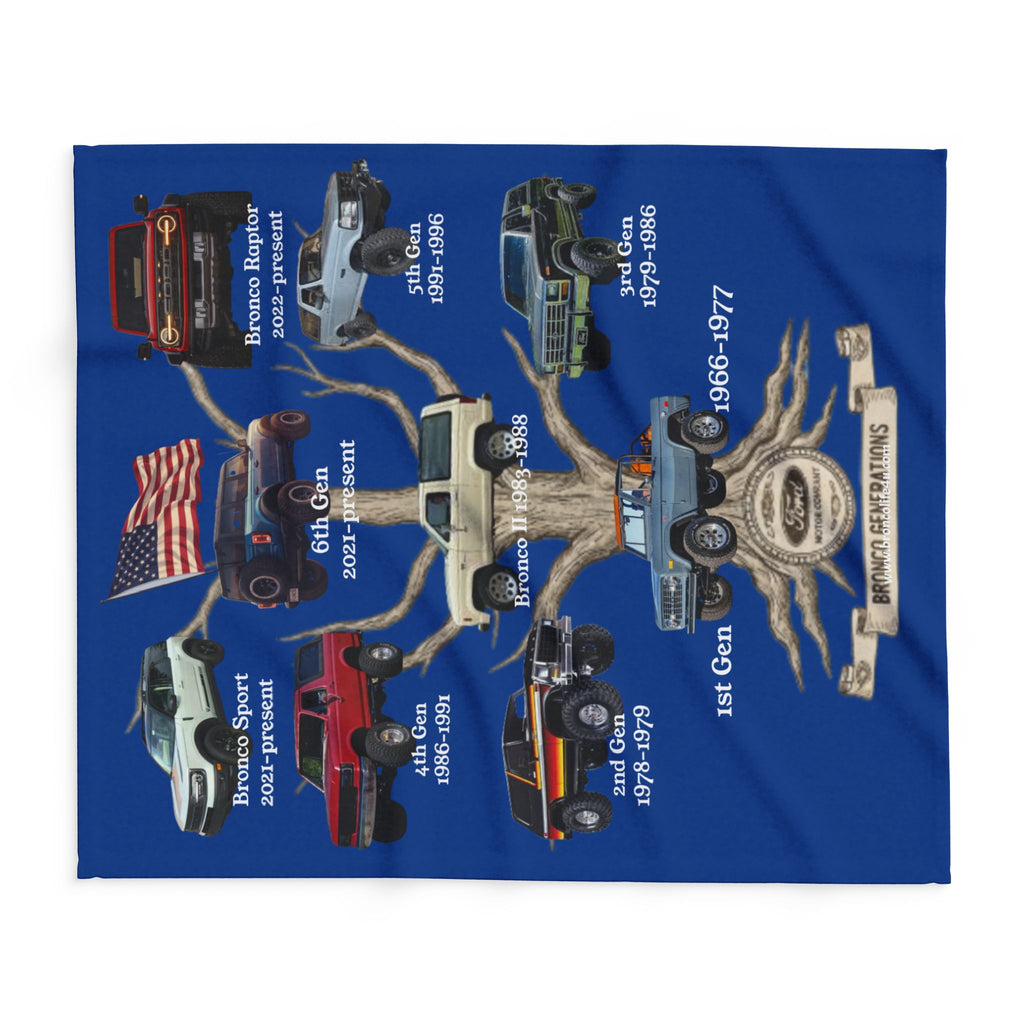 Bronco Generations Fleece Blanket – Ford Bronco Family Tree