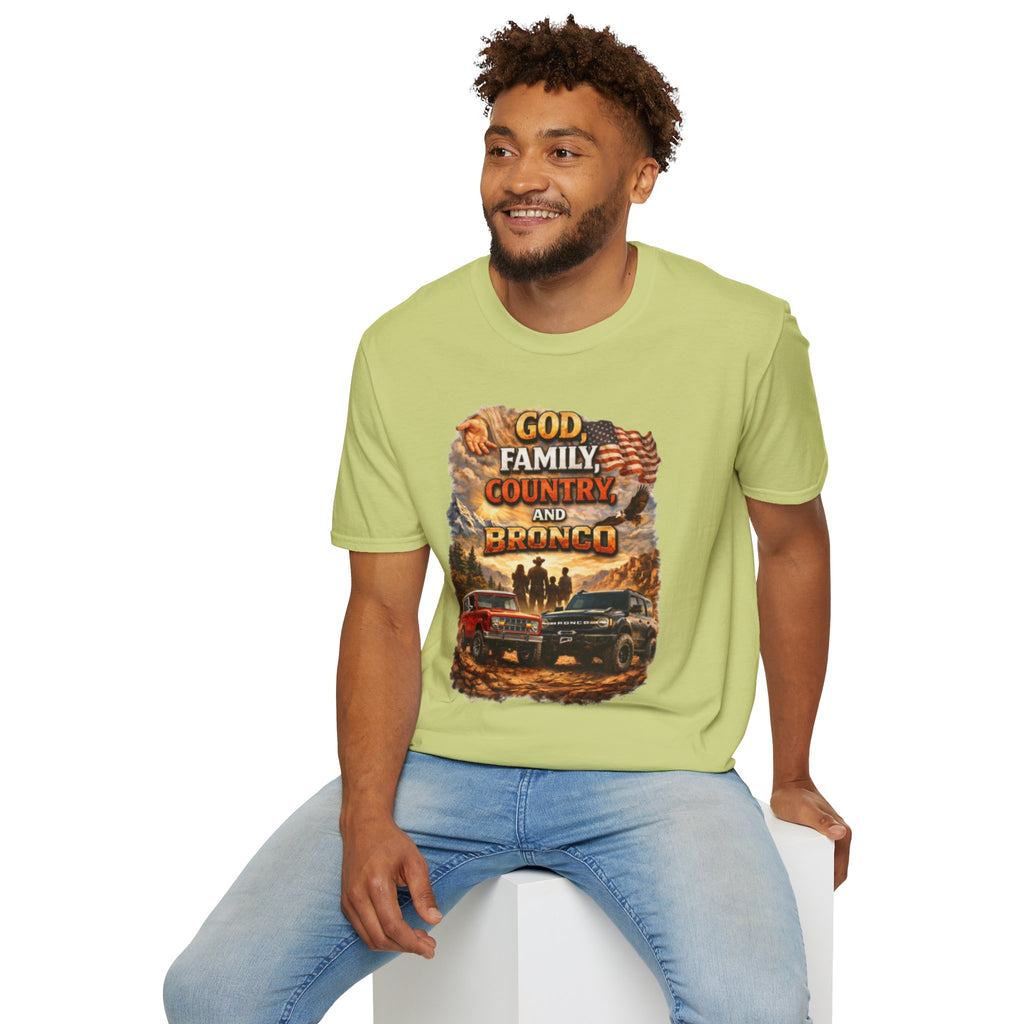 God, Family, Country & Ford Bronco Tee – Bronco Heritage & Adventure Lifestyle Shirt