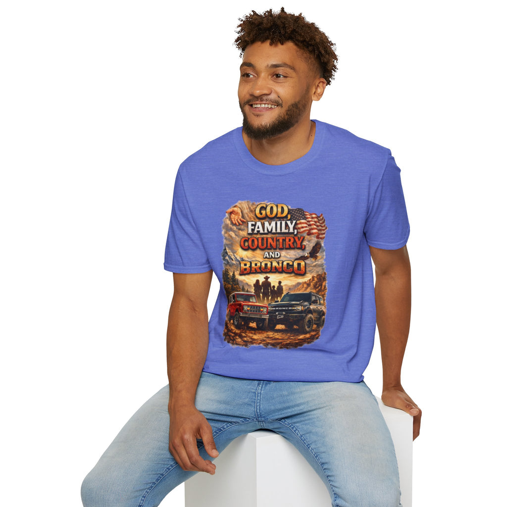 God, Family, Country & Ford Bronco Tee – Bronco Heritage & Adventure Lifestyle Shirt