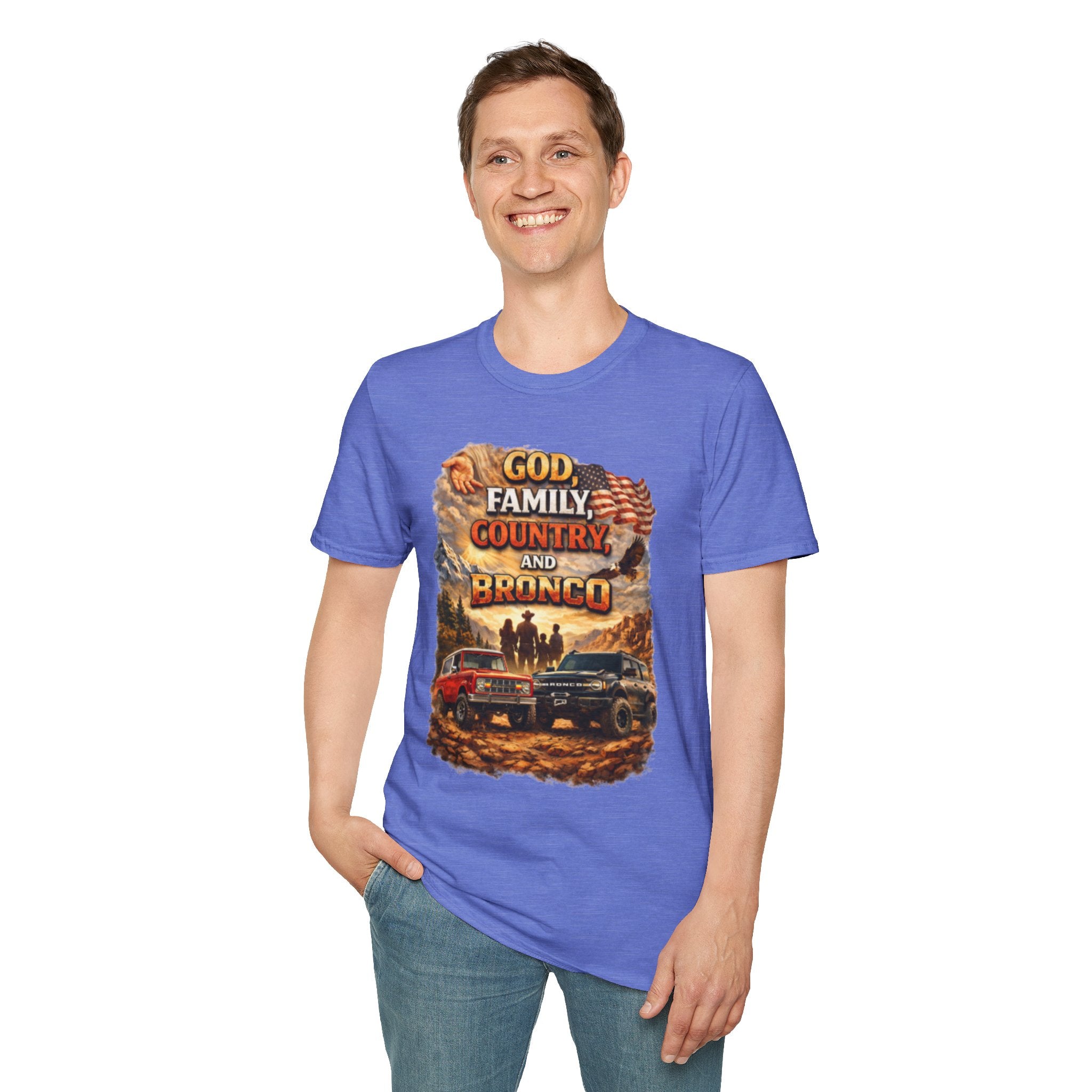 God, Family, Country & Ford Bronco Tee – Bronco Heritage & Adventure Lifestyle Shirt