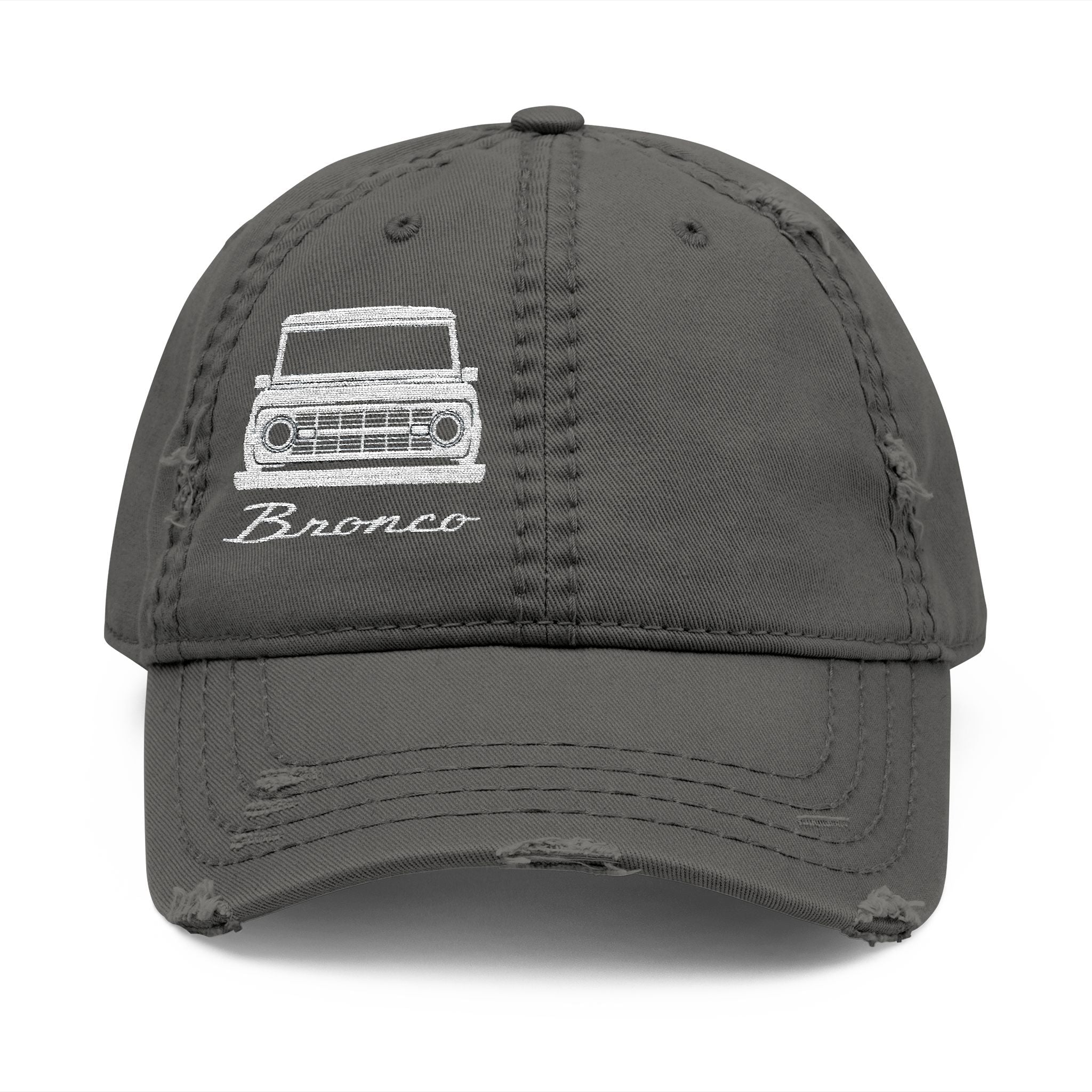 Classic '66 Bronco Silhouette Distressed Dad Hat – Vintage Embroidered Trail Icon
