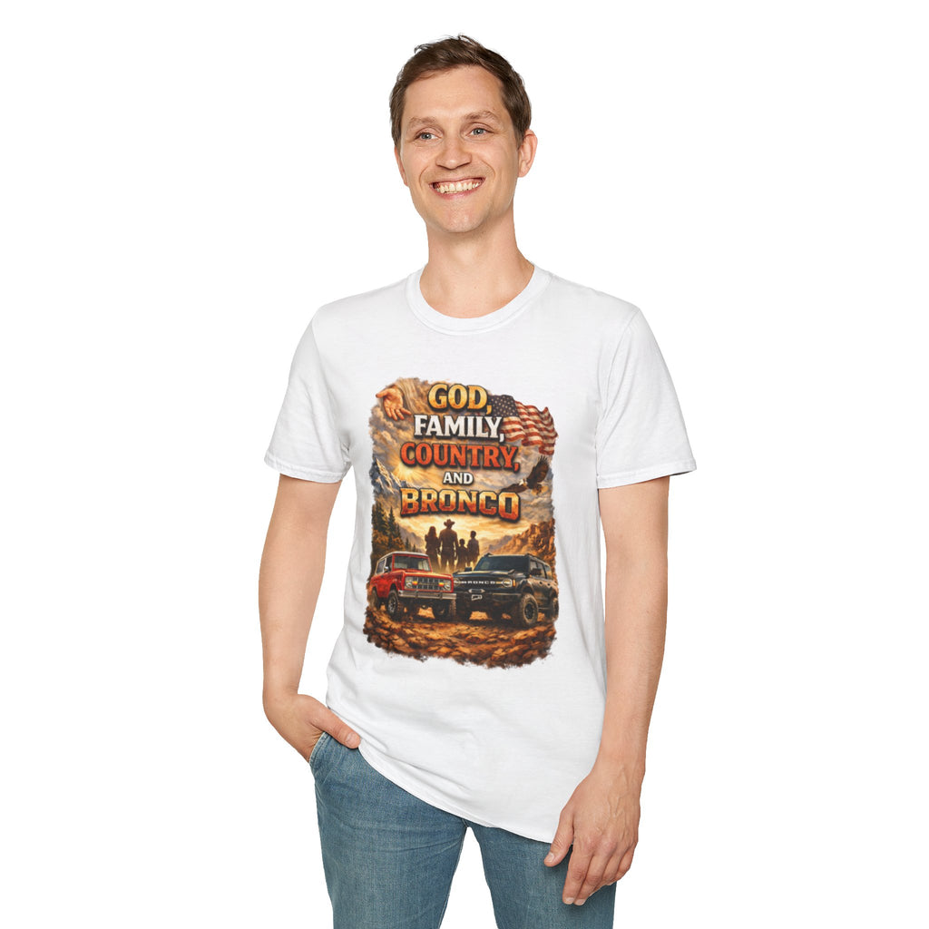 God, Family, Country & Ford Bronco Tee – Bronco Heritage & Adventure Lifestyle Shirt