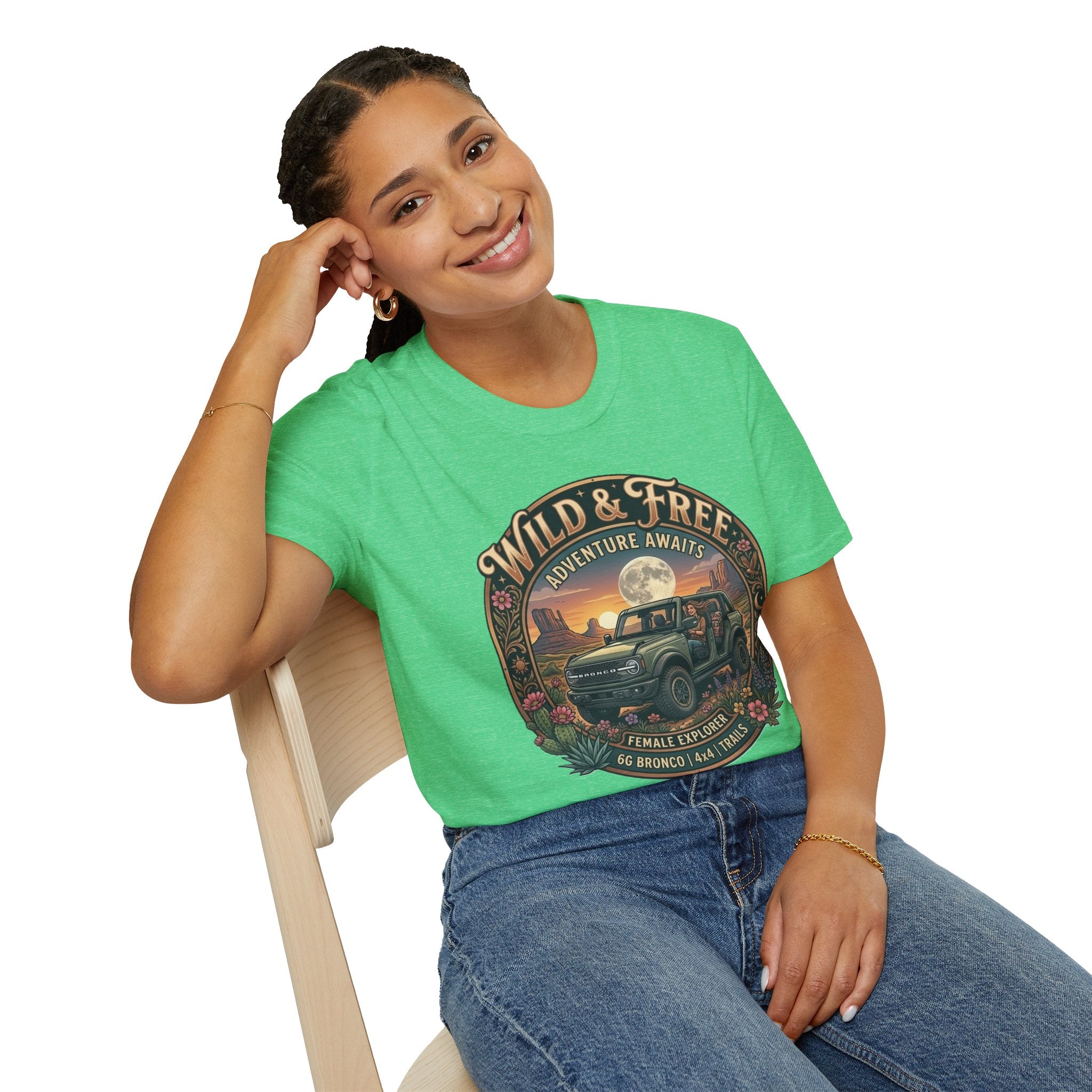 Wild & Free Bronco Tee – Female Explorer 6G Off-Road Adventure Shirt