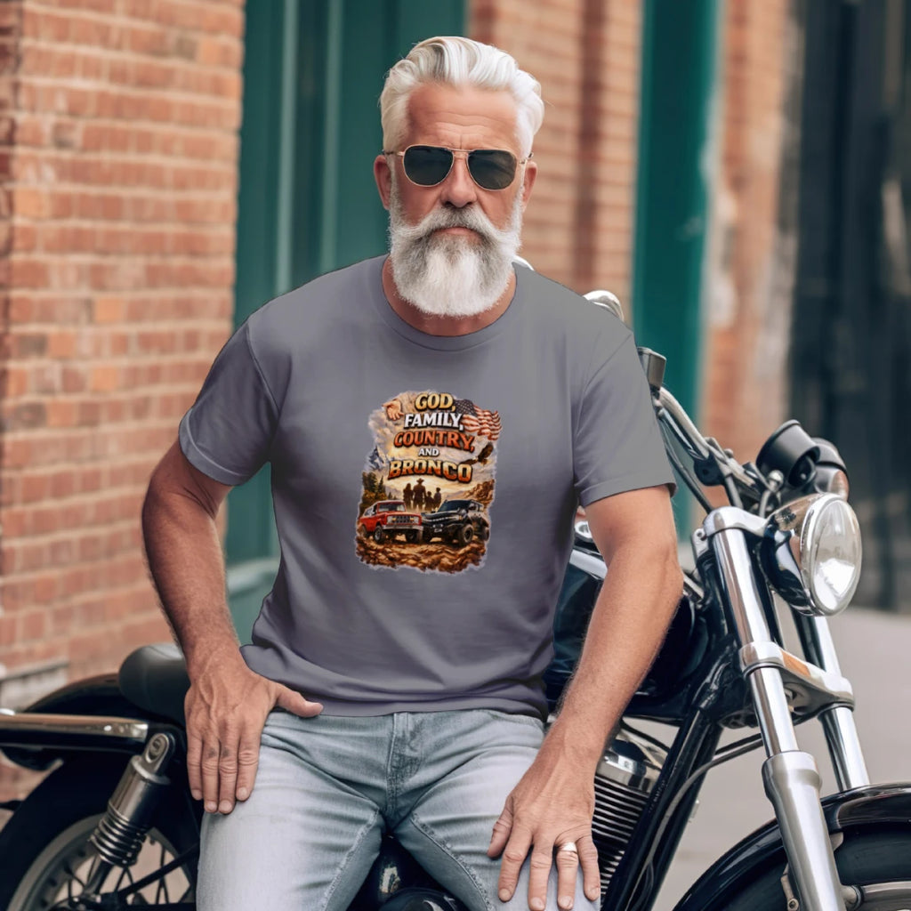 God, Family, Country & Ford Bronco Tee – Bronco Heritage & Adventure Lifestyle Shirt T-Shirt
