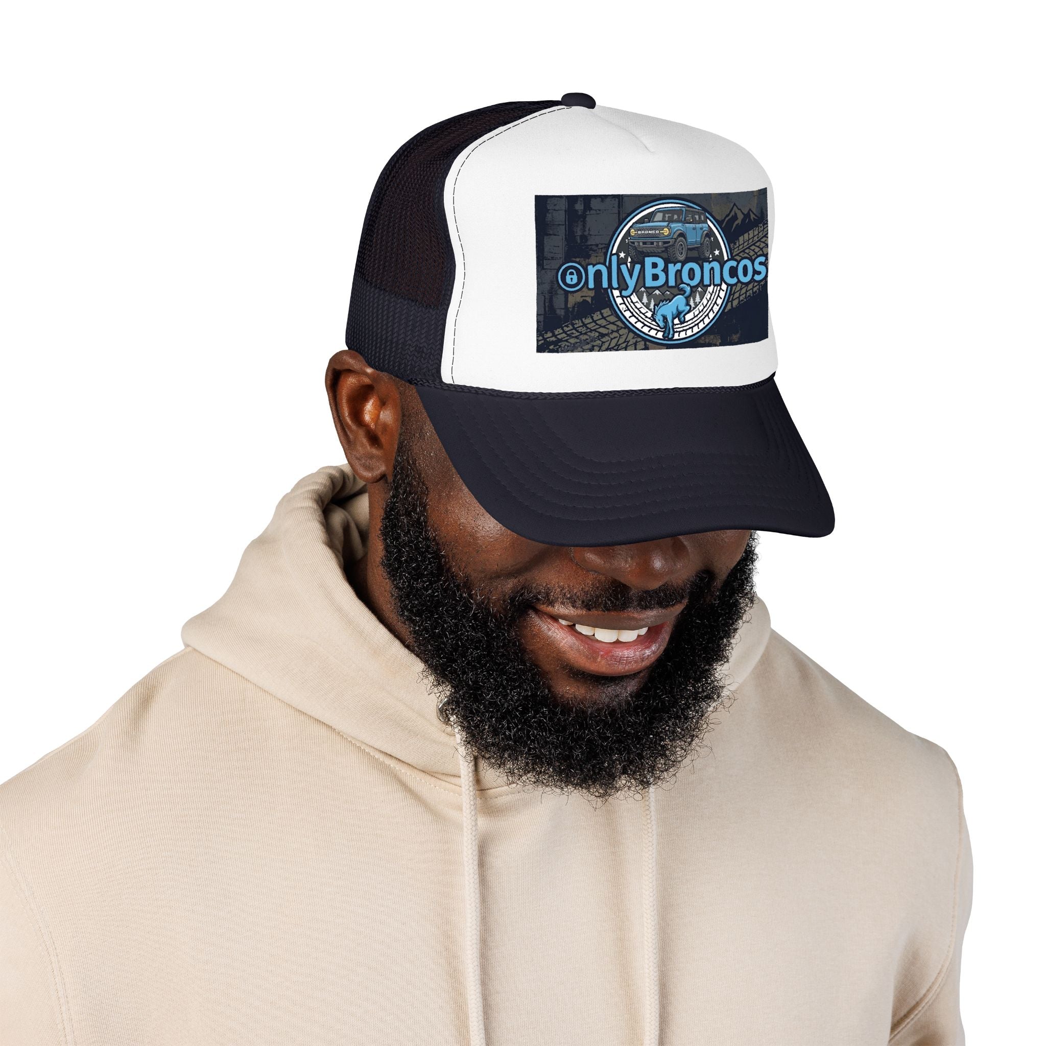 Only Broncos Foam Trucker Hat – 6G Bronco & Bucking Bronco Logo Retro Off-Road Cap