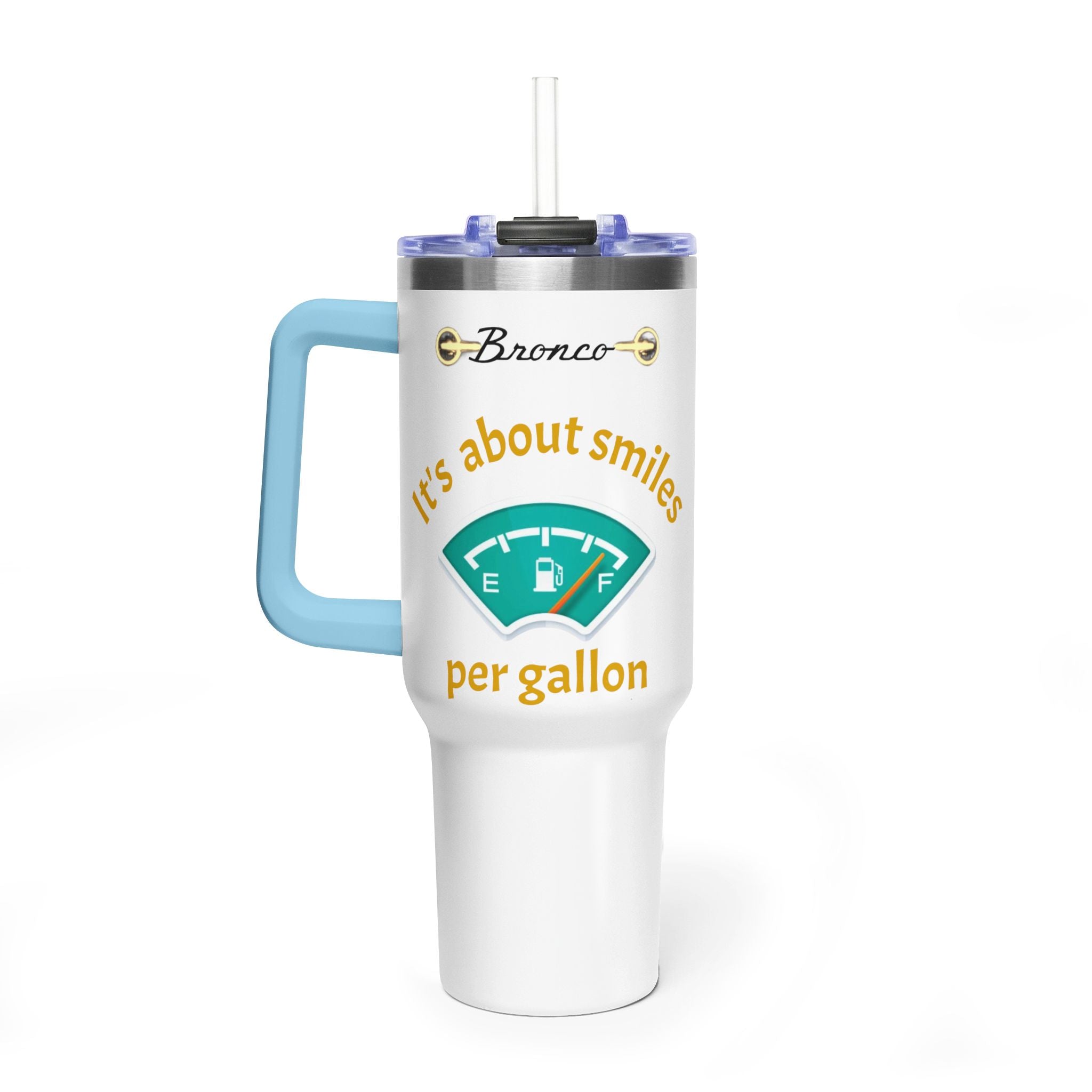 Smiles Per Gallon 40oz Vacuum Insulated Tumbler | Bronco Lifestyle Adventure Travel Mug