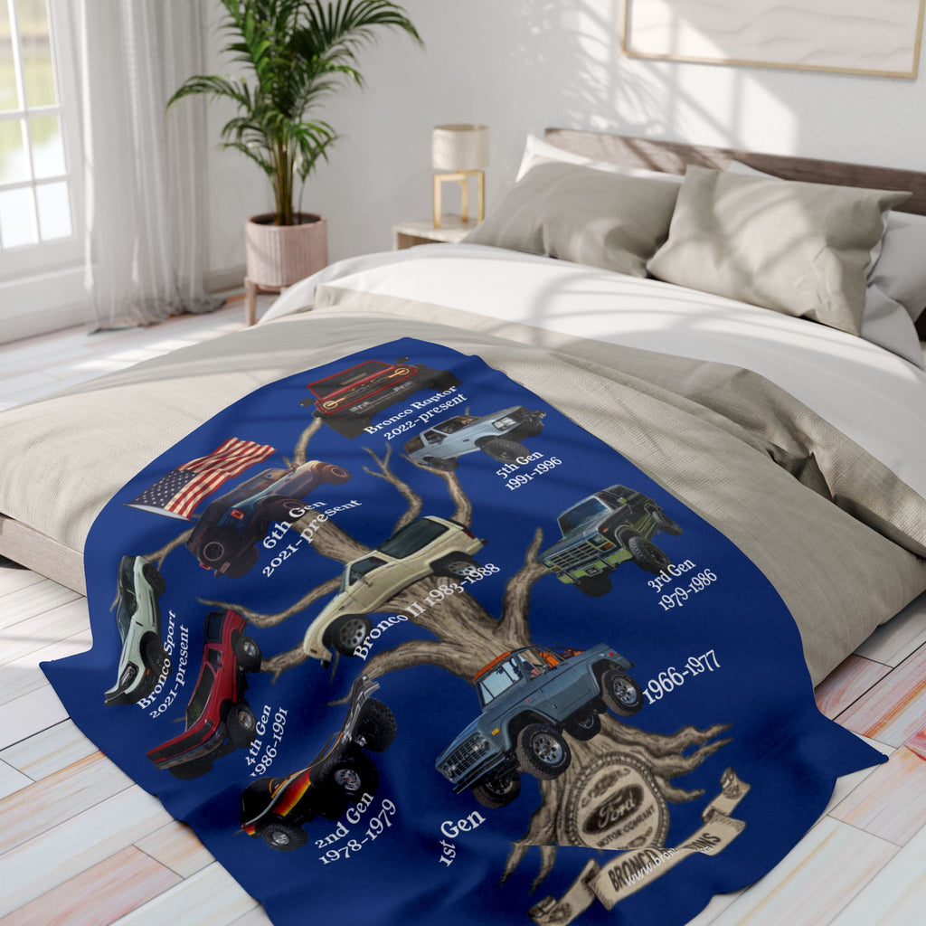 Bronco Generations Fleece Blanket – Ford Bronco Family Tree