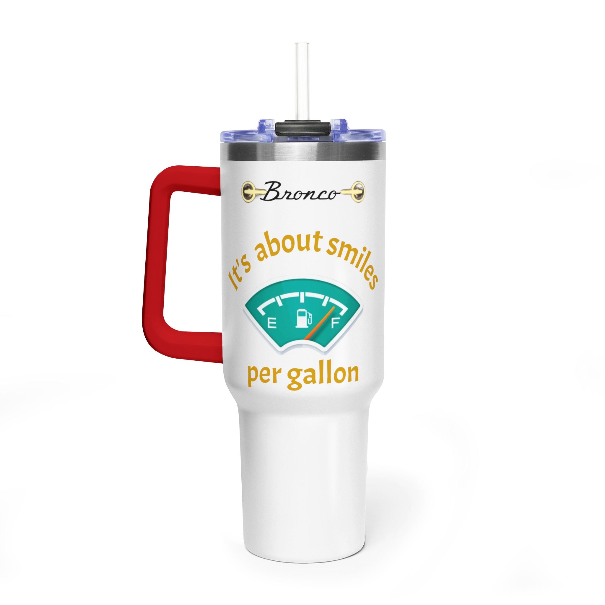 Smiles Per Gallon 40oz Vacuum Insulated Tumbler | Bronco Lifestyle Adventure Travel Mug