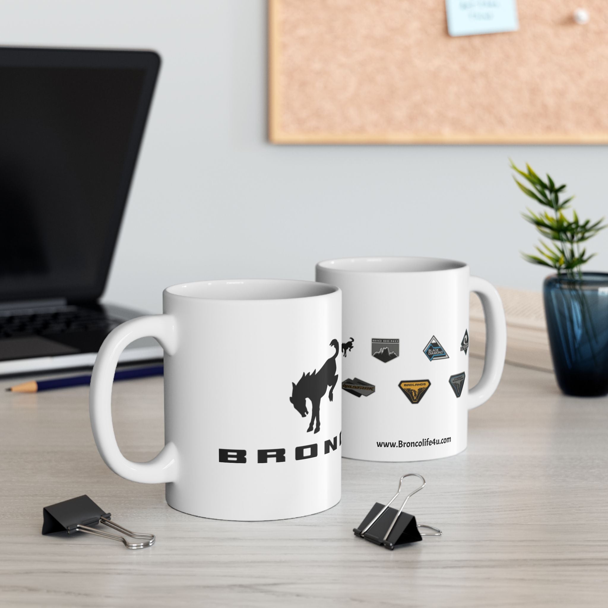 Bronco Logo Ceramic Mug – Bucking Bronco & All Trim Logos Coffee Cup (11oz / 15oz)