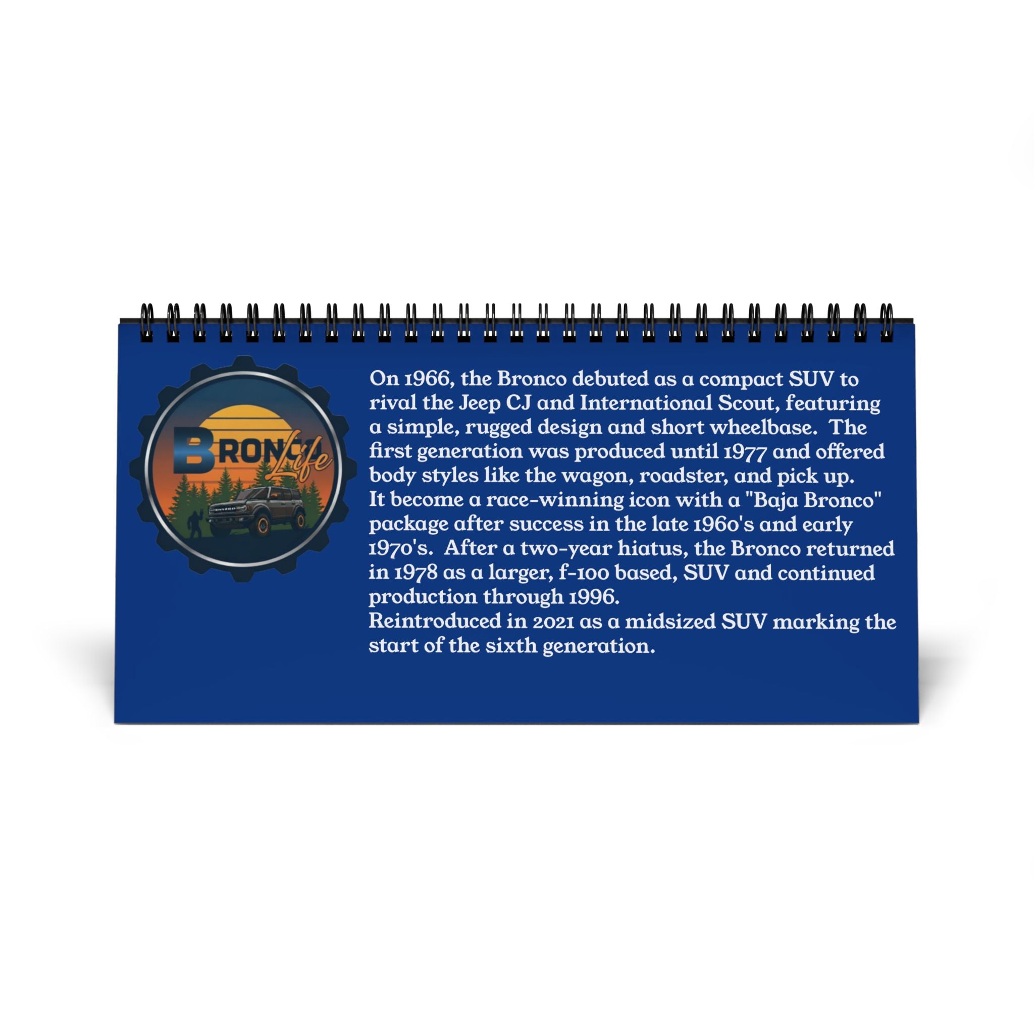 2026 Bronco History Grid Desktop Calendar — “A Year Built Wild” Edition