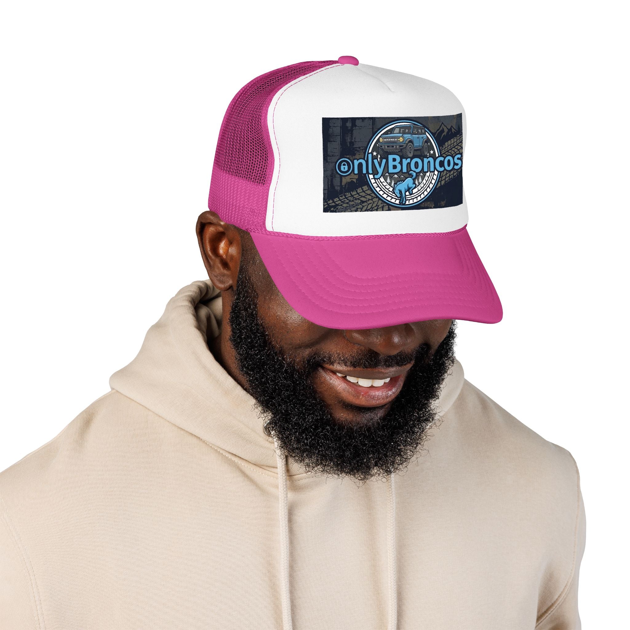 Only Broncos Foam Trucker Hat – 6G Bronco & Bucking Bronco Logo Retro Off-Road Cap