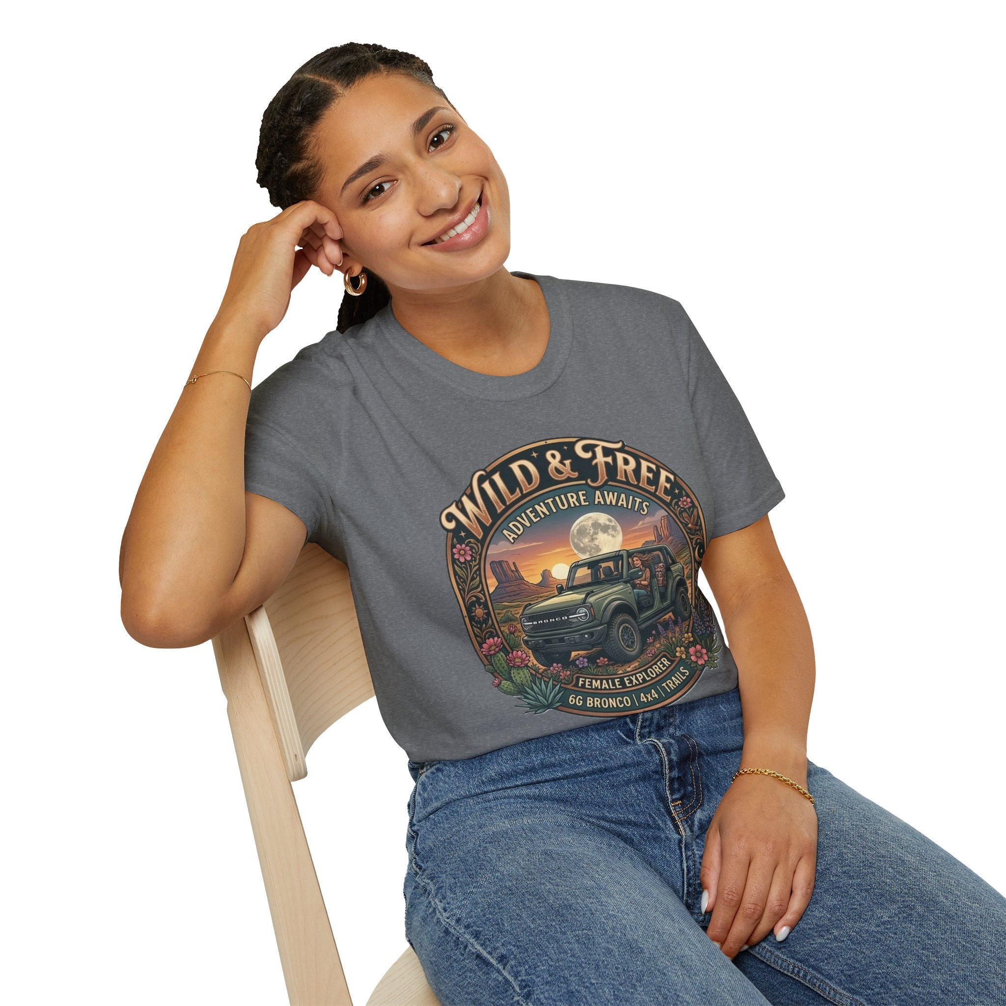 Wild & Free Bronco Tee – Female Explorer 6G Off-Road Adventure Shirt