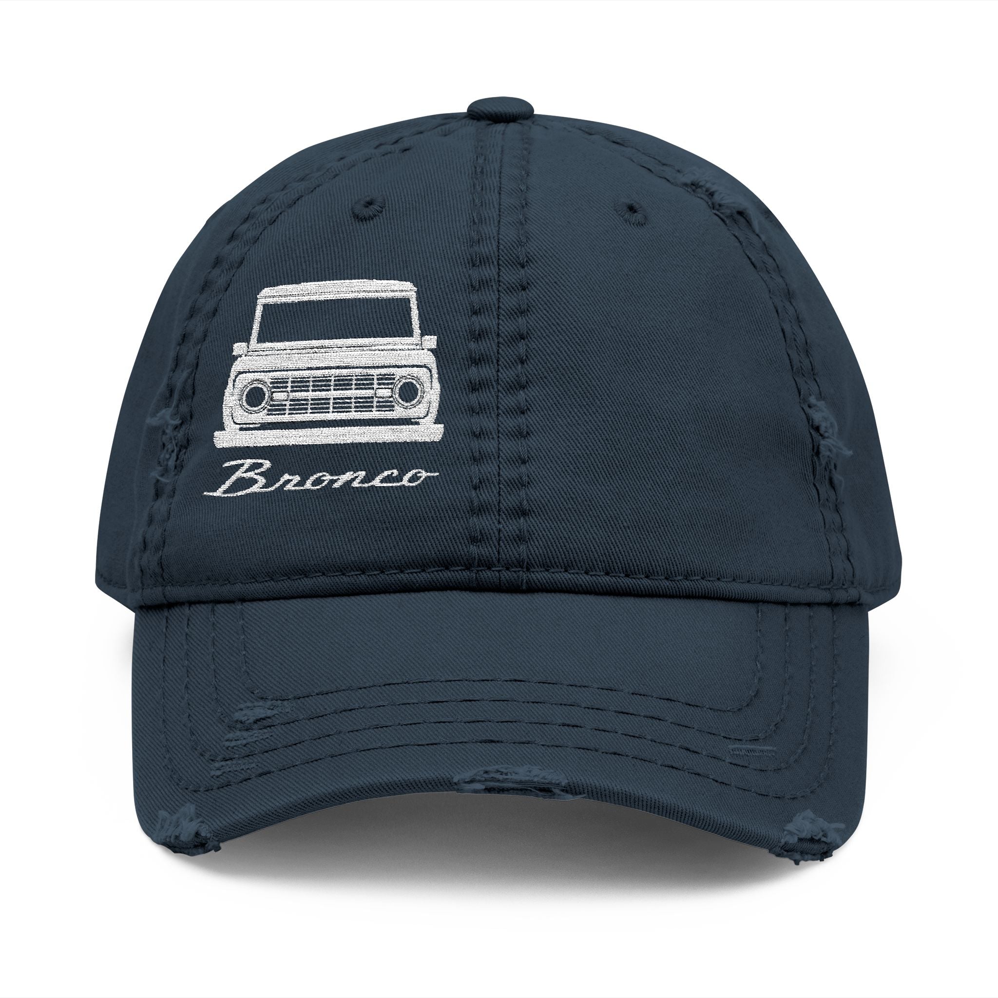 Classic '66 Bronco Silhouette Distressed Dad Hat – Vintage Embroidered Trail Icon