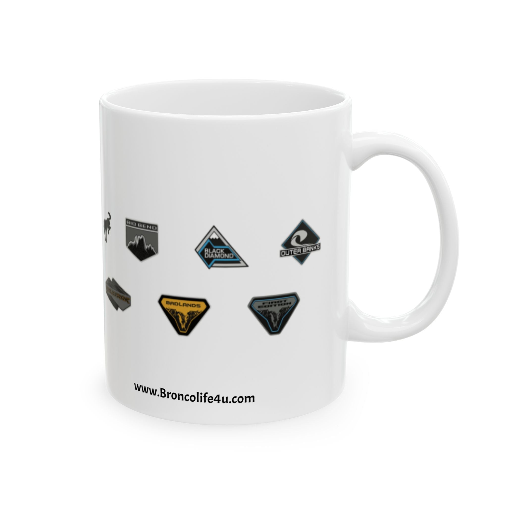 Bronco Logo Ceramic Mug – Bucking Bronco & All Trim Logos Coffee Cup (11oz / 15oz)