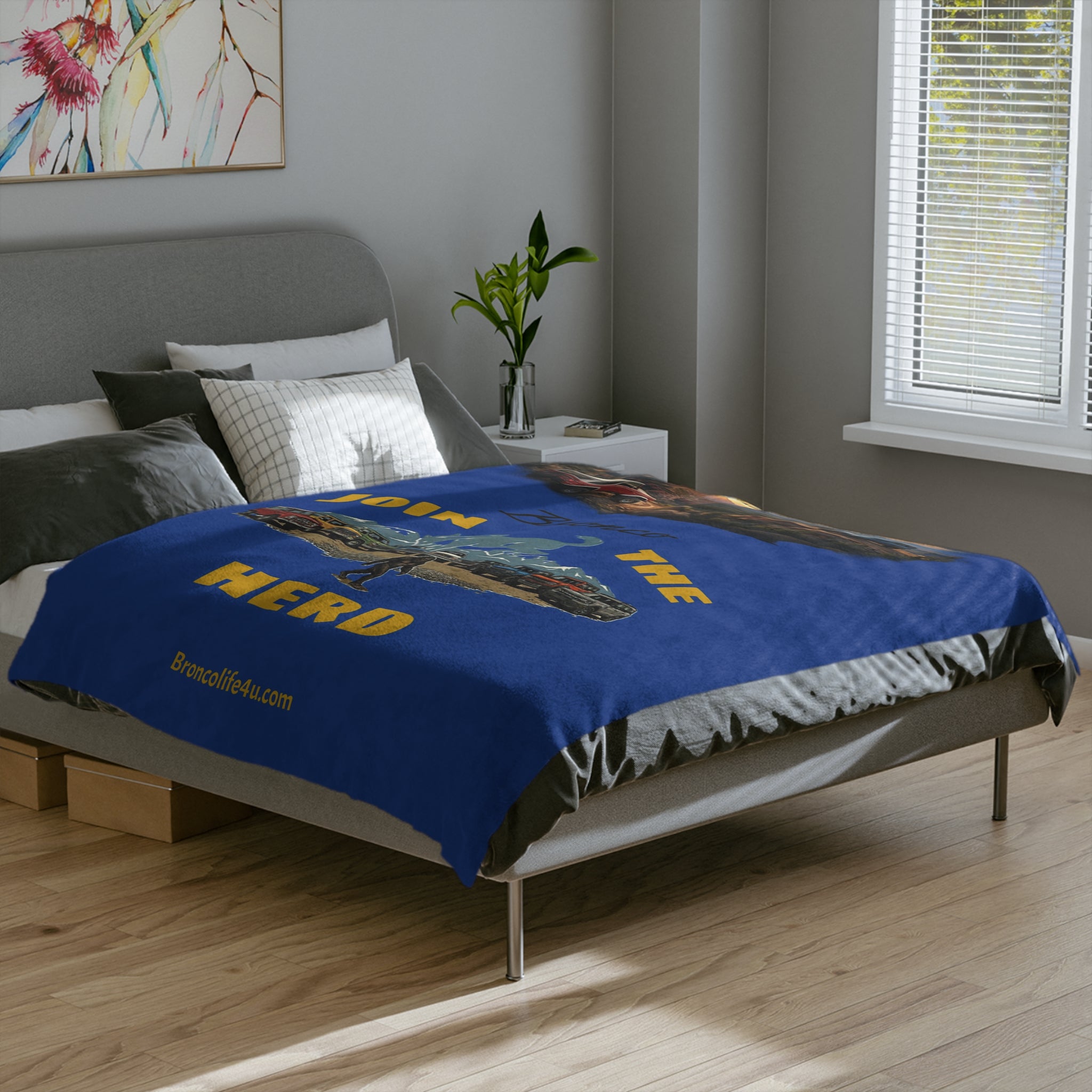 Join the Herd Premium Microfiber Blanket | Bronco Heritage Adventure Throw | 60 Years of Wild & Free