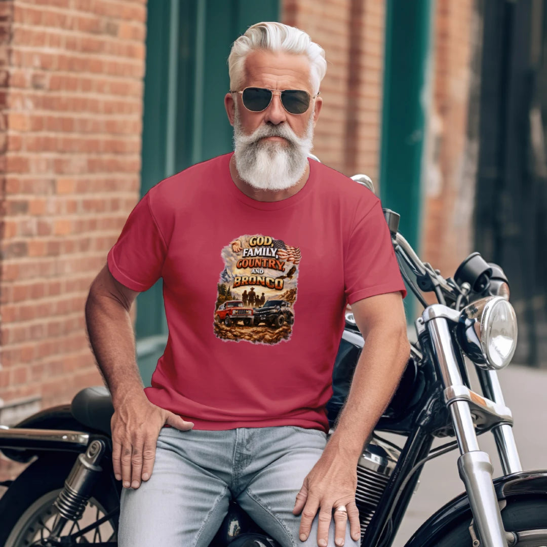 God, Family, Country & Ford Bronco Tee – Bronco Heritage & Adventure Lifestyle Shirt T-Shirt