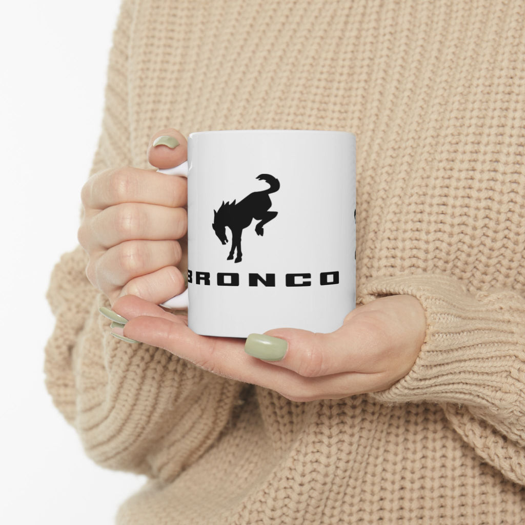 Bronco Logo Ceramic Mug – Bucking Bronco & All Trim Logos Coffee Cup (11oz / 15oz)