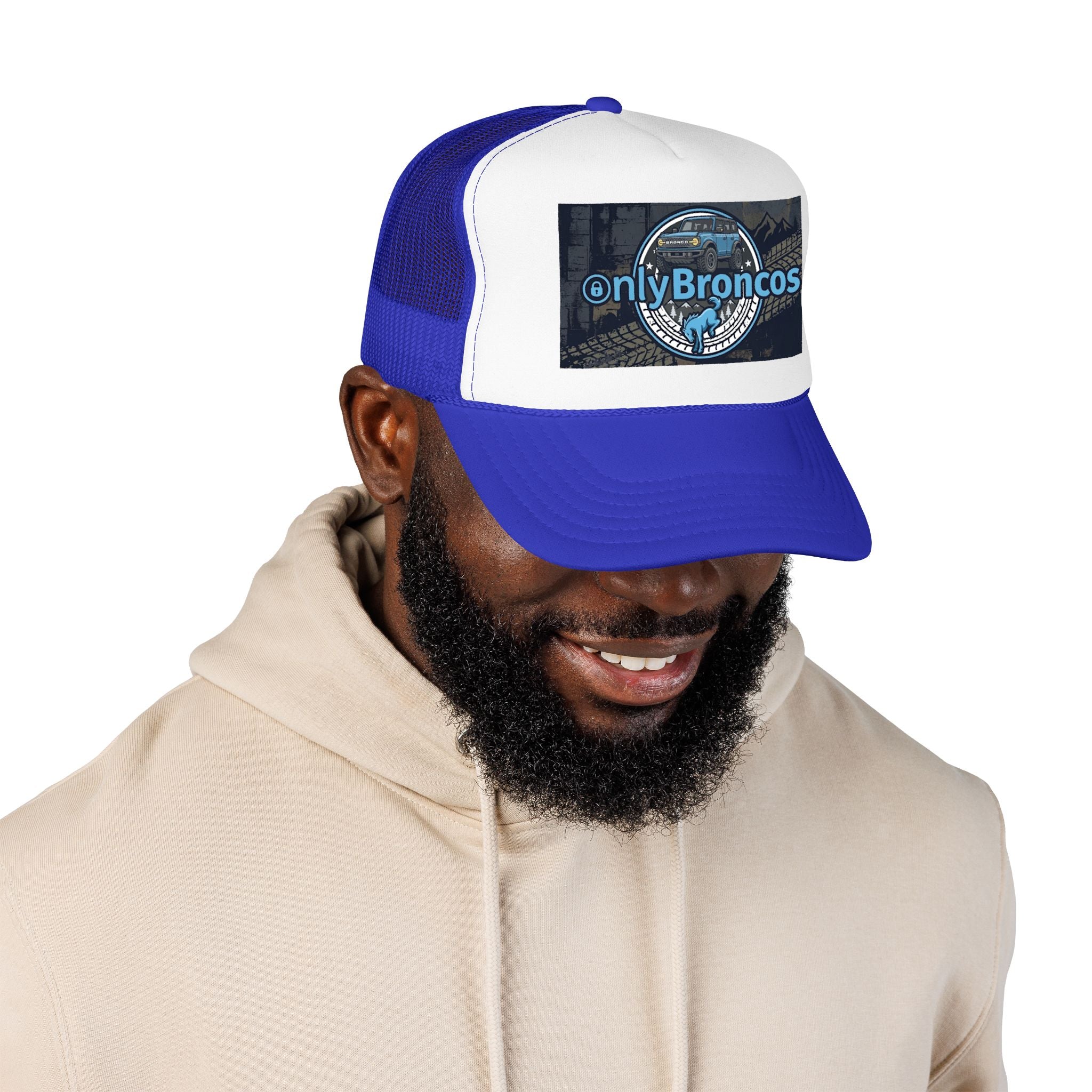 Only Broncos Foam Trucker Hat – 6G Bronco & Bucking Bronco Logo Retro Off-Road Cap